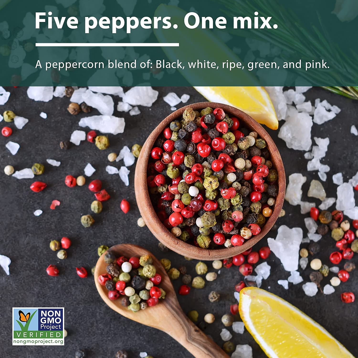 Soeos Rainbow Peppercorns 8oz - Non-GMO, Kosher Certified Whole Peppercorns for Grinder Refill - Freshly Packed for Long-Lasting Flavor - Perfect for Steak, Salad, Pasta & Gourmet Cooking
