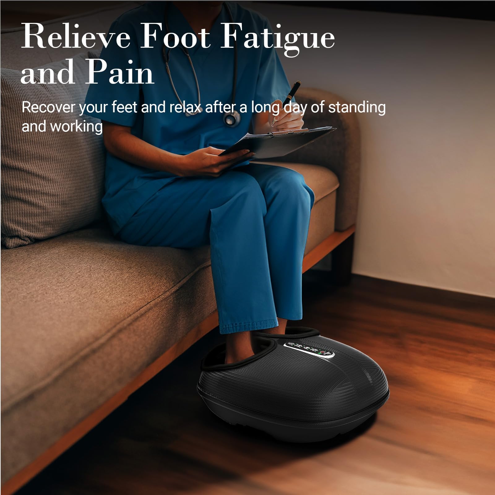 2025 Upgraded Shiatsu Foot Massager with Heat & Remote Control - FSA HSA Eligible Deep Kneading Compression Massage for Neuropathy, Plantar Fasciitis Relief - Perfect Gift for Men - Use at Home/Office for Relaxation & Pain Relief