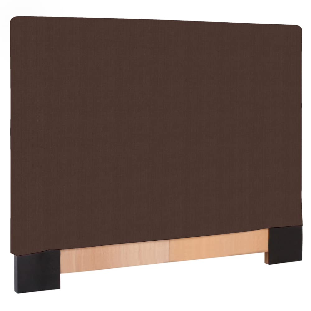 Howard Elliott Twin Size Headboard Slipcover - Sterling Chocolate Color - Easy Fit Stretch Fabric - Perfect for Bedroom Decor & Headboard Protection