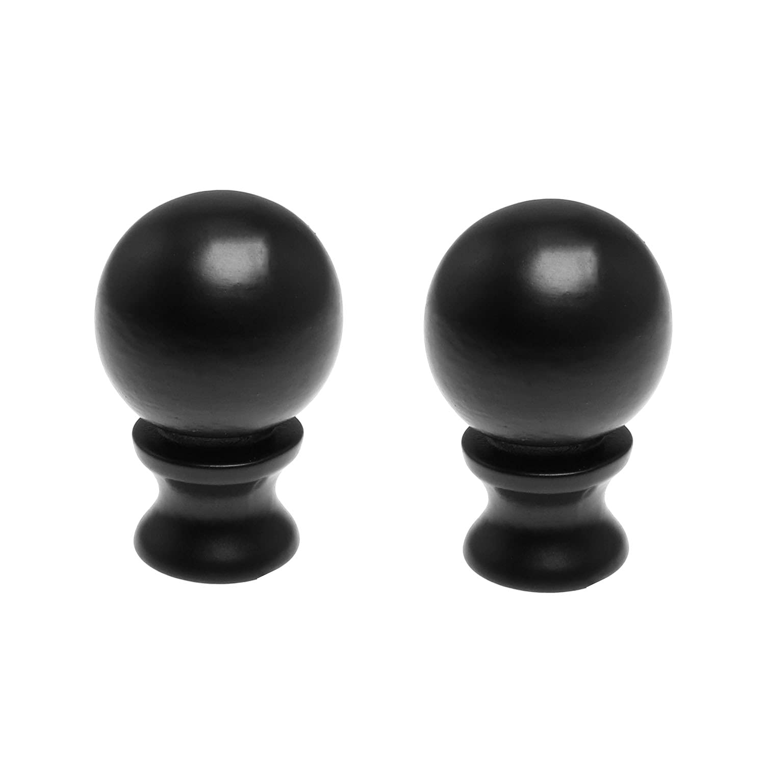 2-Pack 1.5 Inch Oil Rubbed Black Steel Ball Lamp Finials - Decorative Knob Cap for Lamp Harp Holder - Perfect for Table Lamps, Floor Lamps and Chandeliers