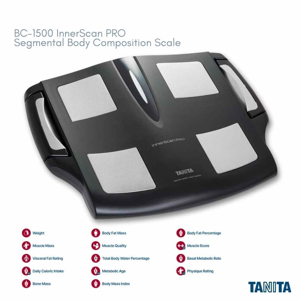 TANITA BC-1500 InnerScan PRO Body Composition Scale - FDA Cleared Multi-Frequency Segmental Analysis with Bluetooth Connectivity | Accurate Body Fat, Muscle & Water Measurement for Home Gym & Health Tracking