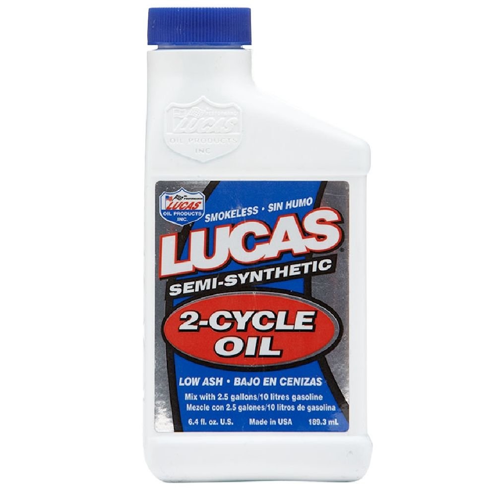 Lucas Oil Semi-Synthetic 2-Stroke High Performance Racing Motor Oil - 6.4 oz Bottle for Dirt Bikes, ATVs & Motorcycles - High Temp Engine Protection