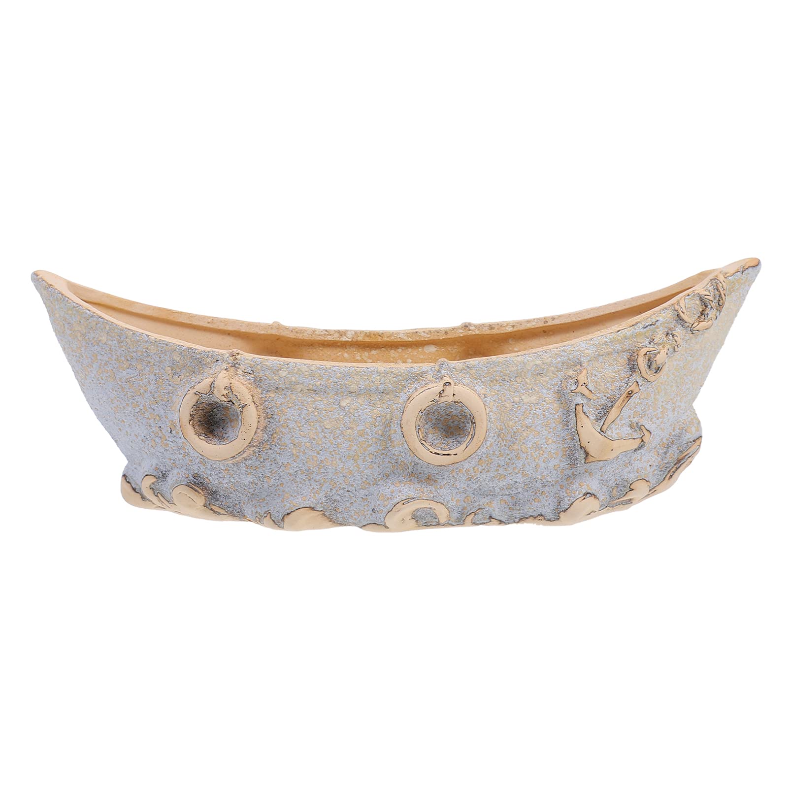 VOSAREA Mini Ceramic Flower Pot - Boat Planter for Home & Garden Decor