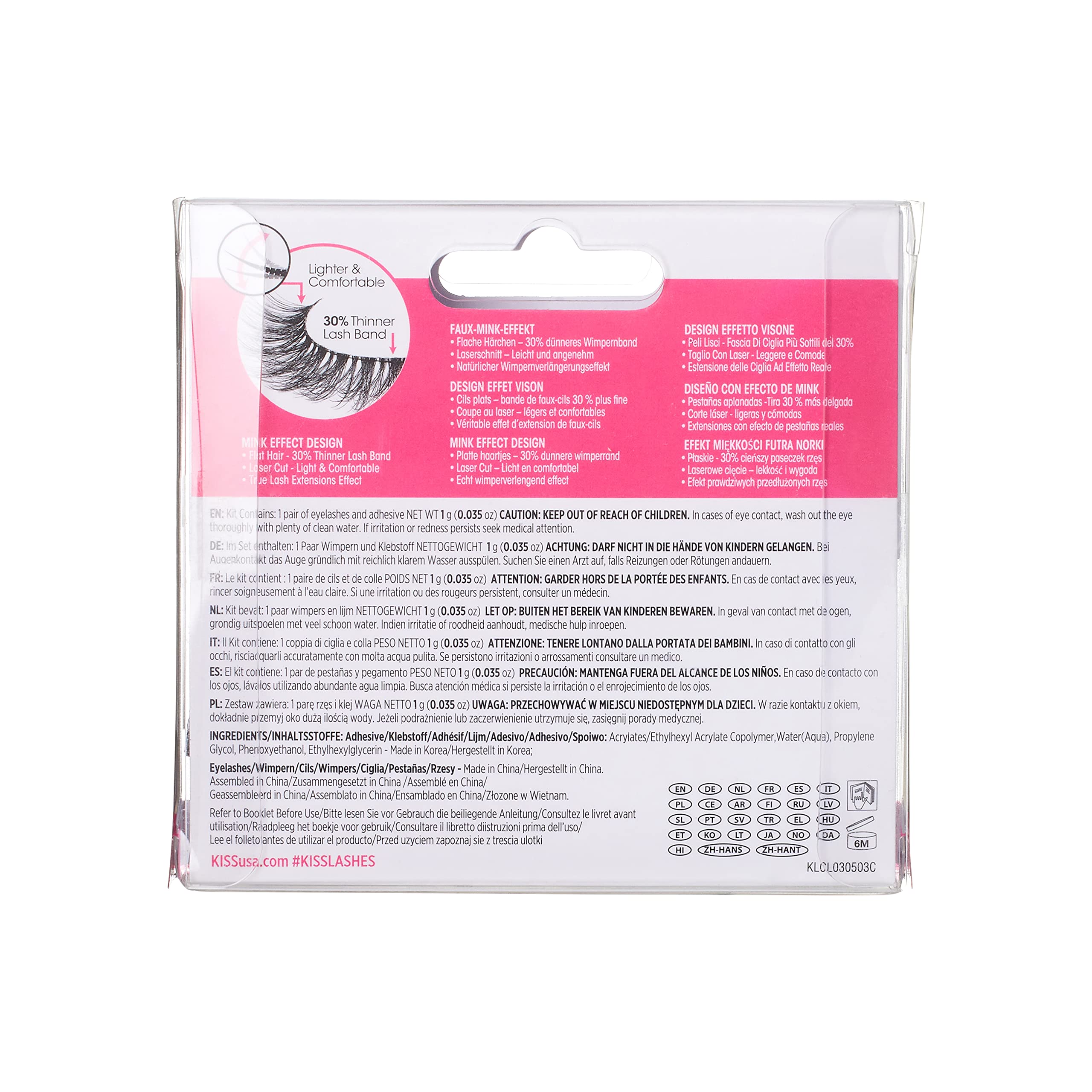 KISS Lash Couture LuXtensions Collection - 1 Pair of Classic False Eyelashes with Lightweight Flexible Band & Eyelash Glue | Natural Look for Daily Wear, Special Occasions & Photos