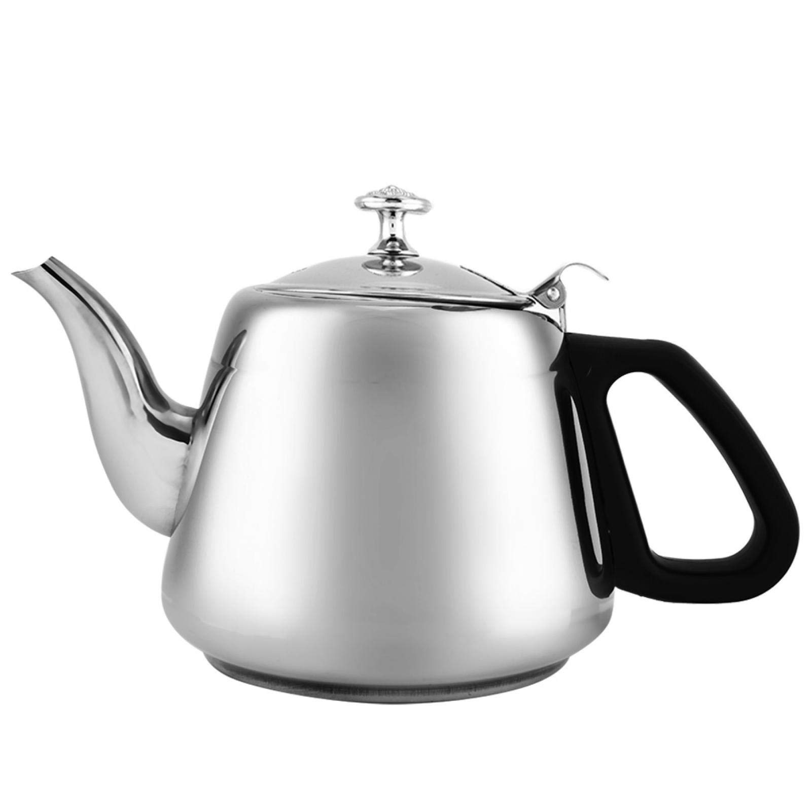 1.5L & 2L Stainless Steel Stovetop Teapot with Heat-Resistant Plastic Handle - Tea Kettle & Coffee Pot for Gas/Electric Stoves - Hot Water Kettle with Removable Filter - Perfect for Camping, Home Kitchen & Office Use (Silver, 2L Capacity)