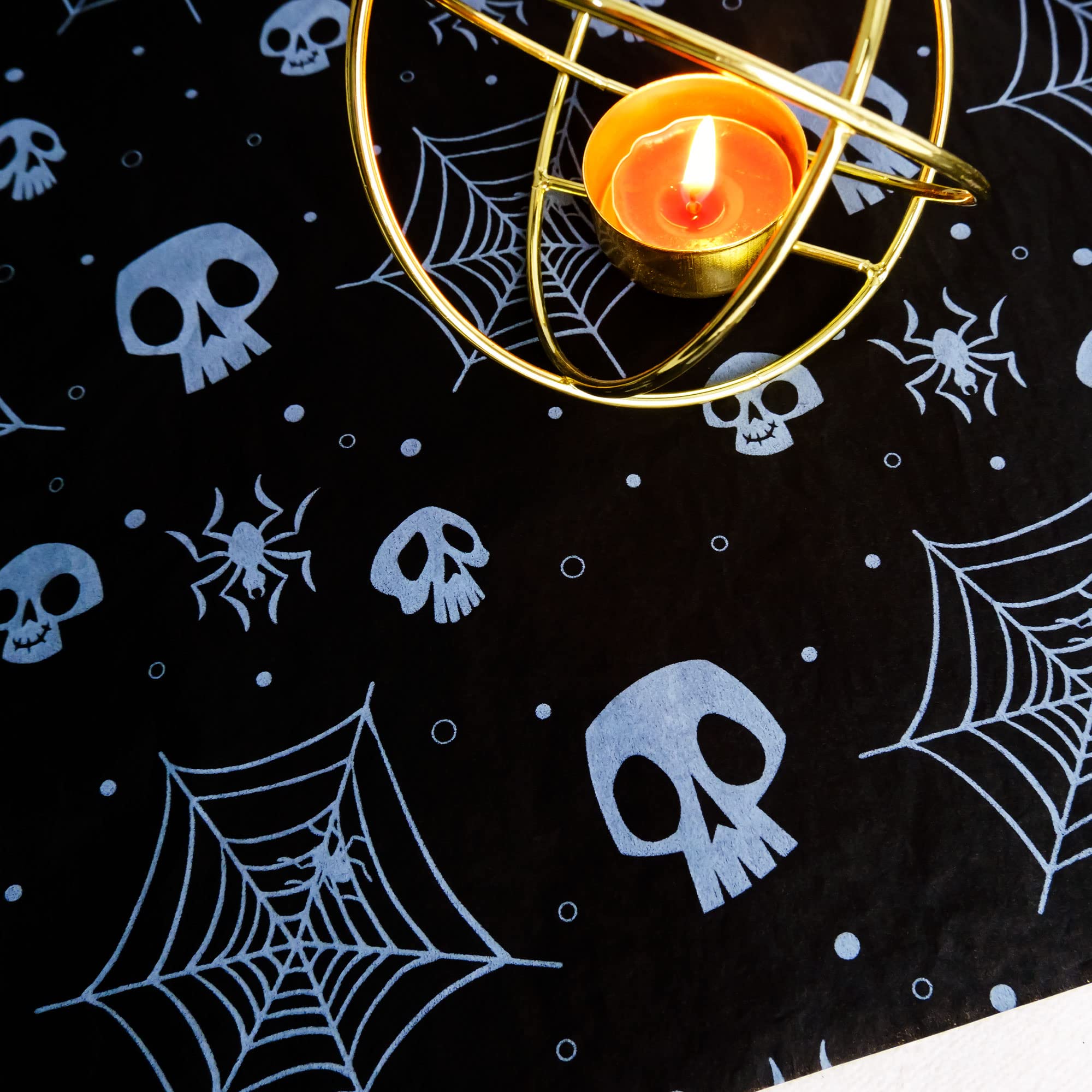 MR FIVE 30 Sheets Black Halloween Tissue Paper Bulk, 20
