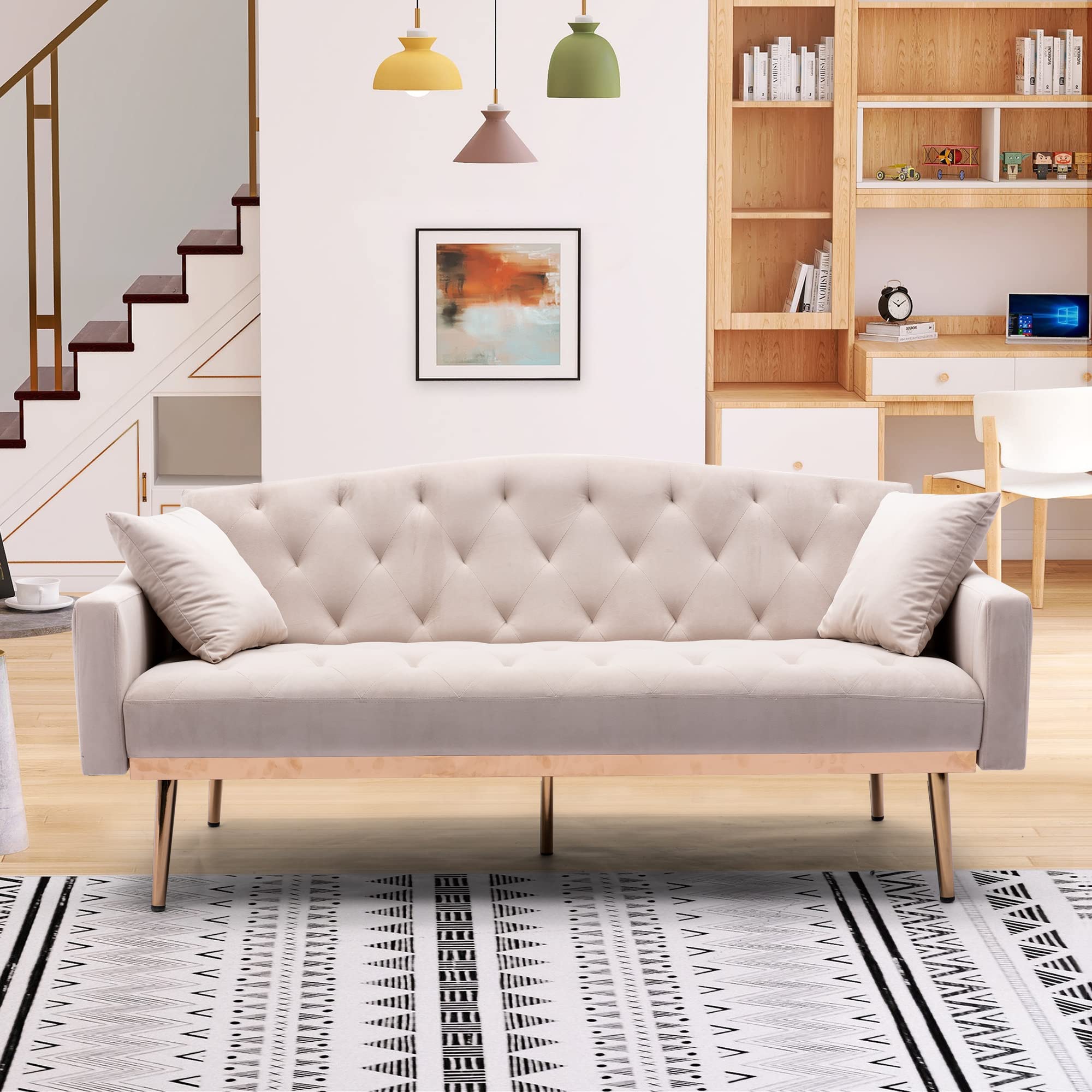 Velvet Convertible Futon Sofa Bed - 65