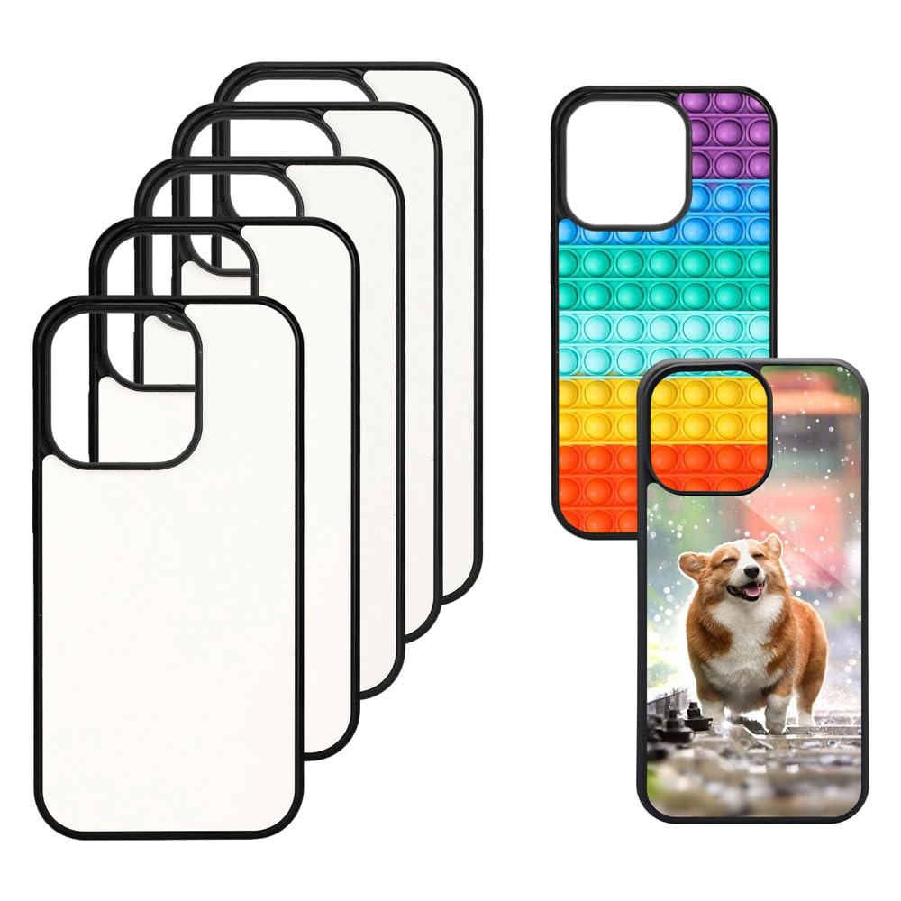 10 Pack Sublimation Phone Cases for iPhone 13 Pro MAX - Blank Rubber Black Dye-Sublimation Covers with Aluminum Inserts | Printable Phone Case Blanks for DIY Customization, Personalized Gifts & Small Business Merchandise