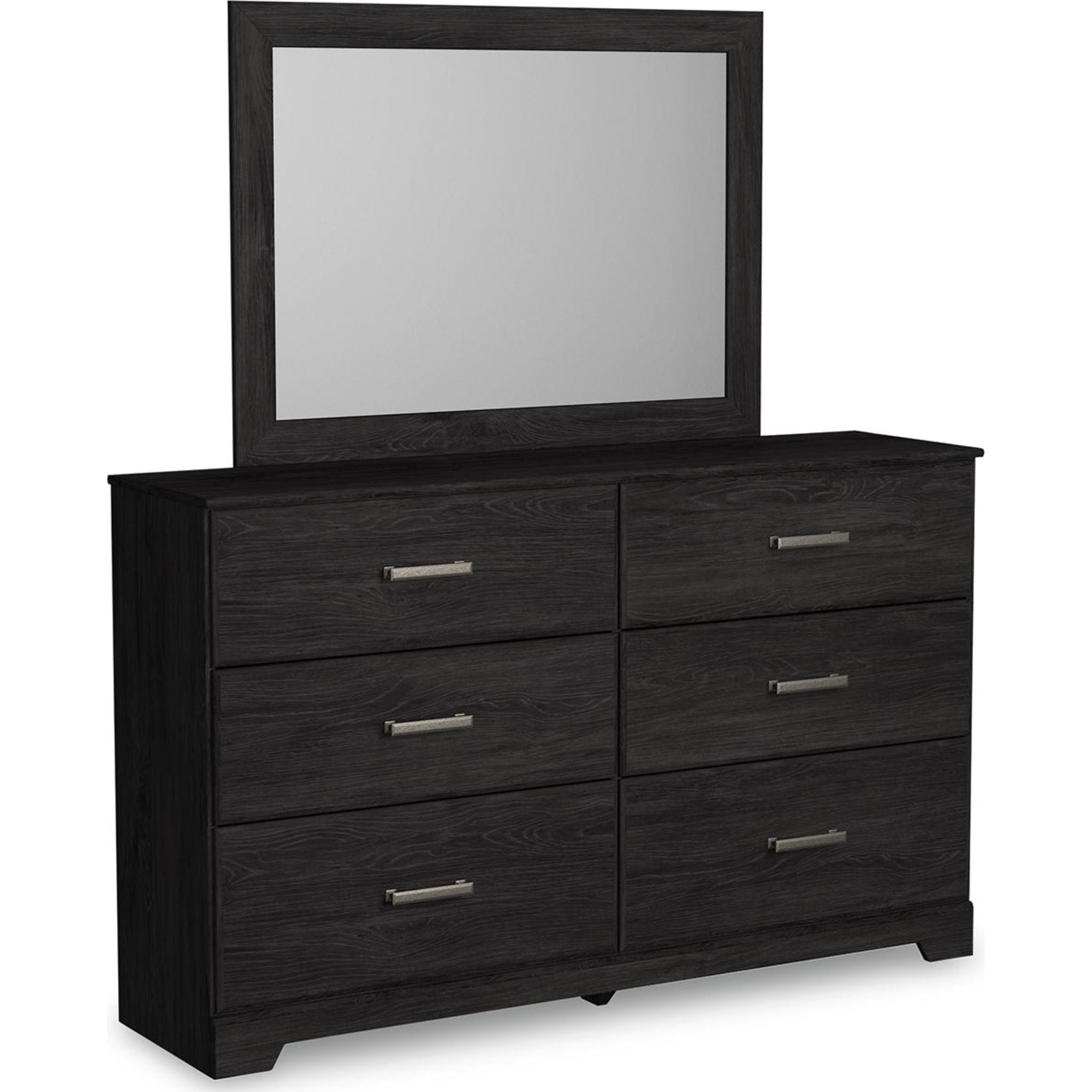Belachime Dresser with Mirror - Black Wooden Dresser for Bedroom, Modern Storage Cabinet with Mirror for Home Decor & Organization