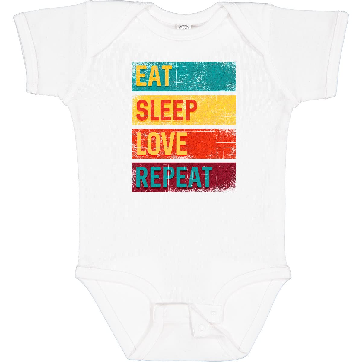 Inktastic Eat Sleep Love Repeat Baby Bodysuit - Soft Cotton Infant Onesie for Boys & Girls - Perfect for Playtime, Nursery & Family Photos