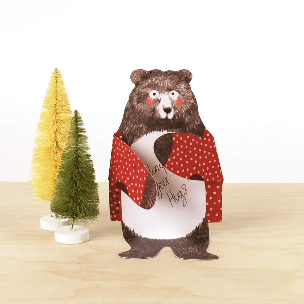 Bear Hugs Notecards - Handmade Greeting Cards for Birthdays, Thank You & Love Notes - Perfect for Gifts, Scrapbooking & Special Occasions