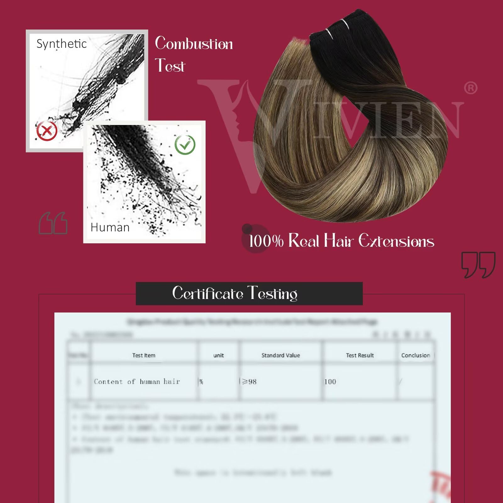 20 Inch Vivien Balayage Brown Human Hair Sew-in Extensions - 100G Remy Human Hair Weft Bundles (Natural Black to Brown with Ash Blonde) for Styling & Volume - Perfect for Parties, Weddings & Everyday Glamour
