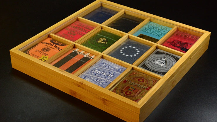 Carat Bamboo 12 Deck Display Stand - Premium Wooden Card Holder for Magic Tricks, Poker & Collectible Trading Cards | Perfect for Game Nights, Magic Shows & Retail Displays