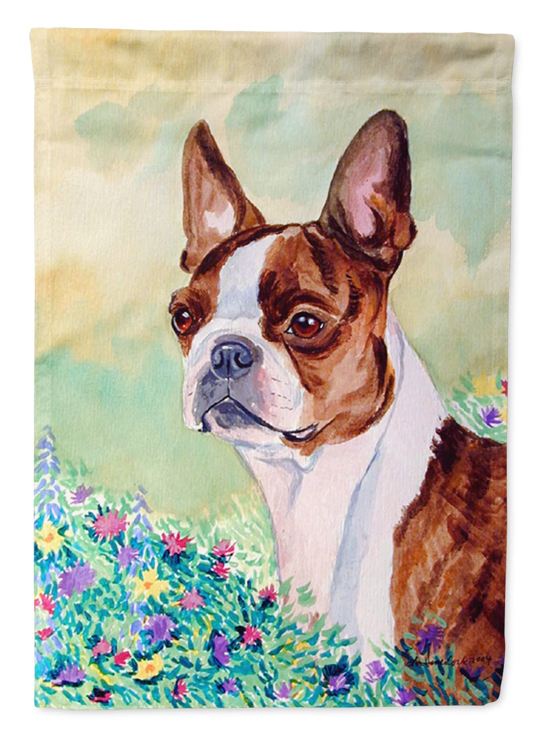 Red and White Boston Terrier Garden Flag - Caroline's Treasures 7222GF Multicolor Outdoor Decorative Flag for Yard, Patio, and Porch Decor
