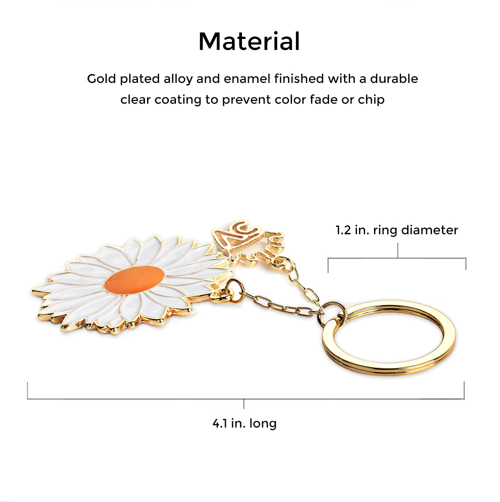 Charming Daisy Flower Keychain for Women - Cute Floral Key Ring Accessories - Perfect for Keys, Bags, and Gift Giving