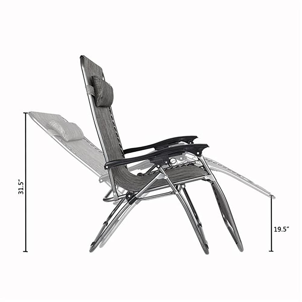 Premium Wide Folding Beach Chairs for Adults - Zero Gravity Lounge Chair with Adjustable Headrest Pillow & Cup Holder - Perfect for Poolside Relaxation, Backyard Lounging, Beach Vacation & Outdoor Camping
