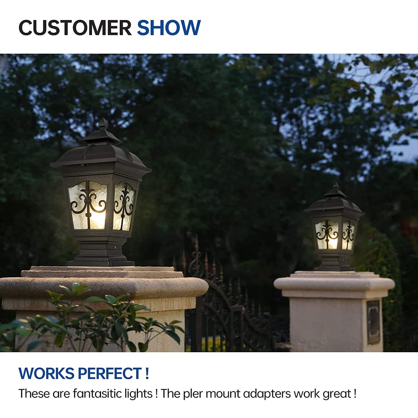 Modern Outdoor Pillar Lights - E26 Aluminum Column Post Lights with Seeded Glass, Waterproof Exterior Lighting for House, Garden, Backyard & Patio | Durable Landscape Lighting for Pathways, Driveways & Outdoor Decor