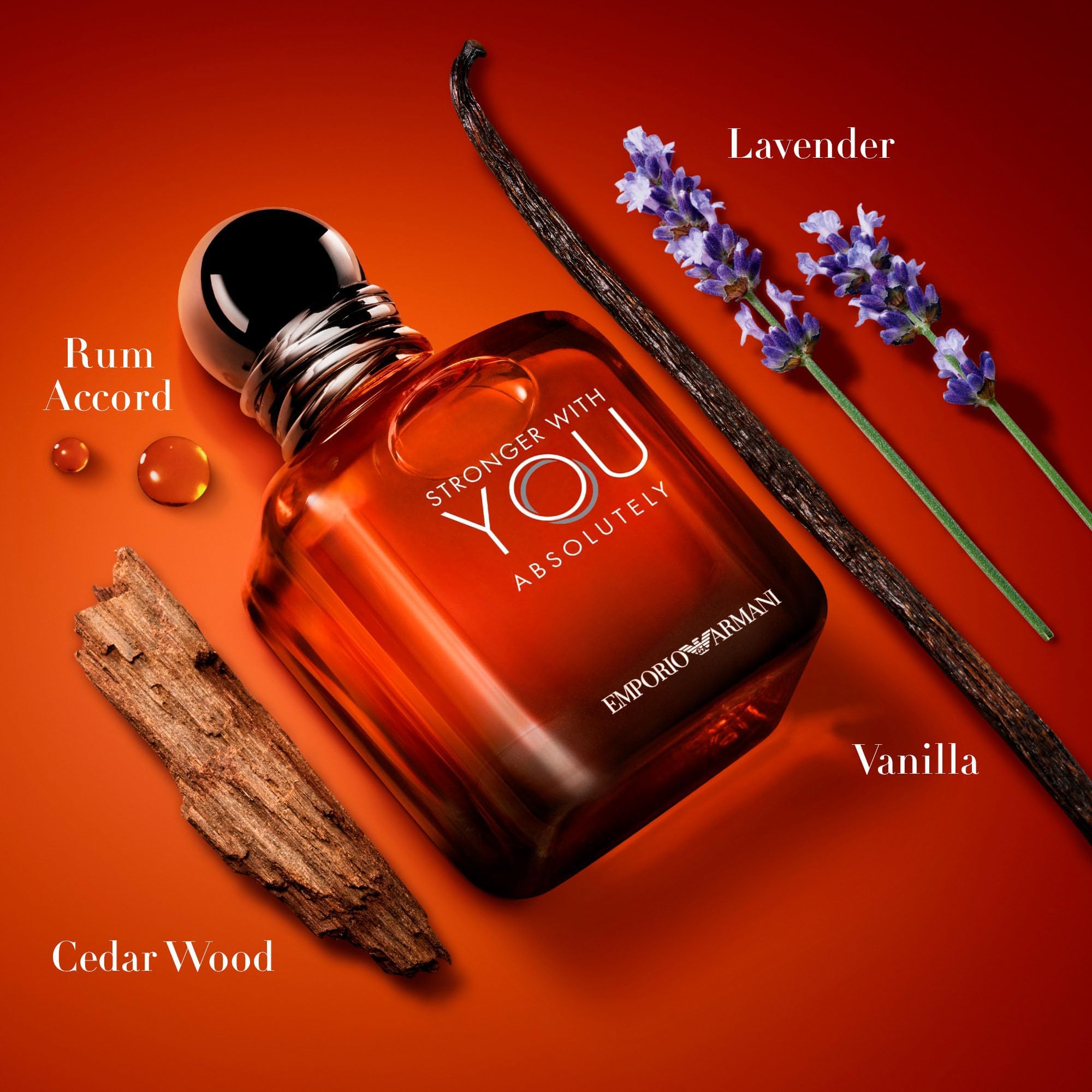 Armani Stronger With You Absolutely Men's Cologne - Spicy Ambery Gourmand Fragrance with Rum, Cedarwood, Lavender & Vanilla Notes - Long Lasting Perfume for Date Night & Special Occasions