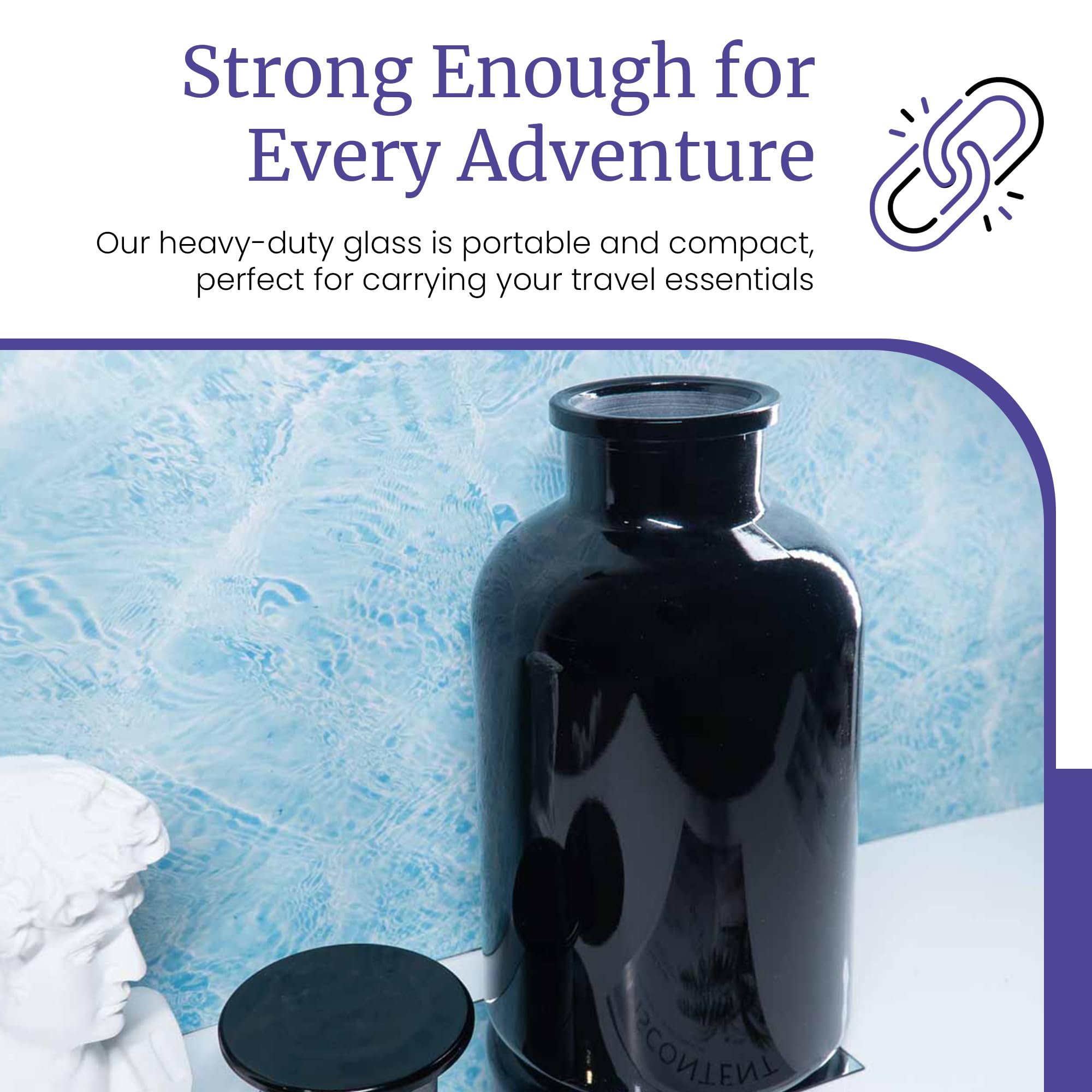 Infinity Jars 2L (68 Fl oz) Round Black UV Glass Airtight Apothecary Jar with Lid - Perfect for Tea, Coffee, Spices, Herbs & Dried Goods Storage | Smell Proof & Reusable | Kitchen, Pantry & Apothecary Organization