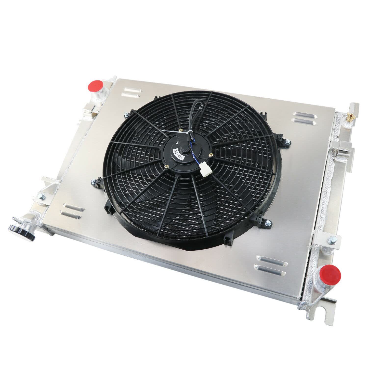 ALLOYWORKS 3-Row Full Aluminum Radiator with Shroud Fan & Relay Kit for 2004-2009 Dodge Ram 1500/2500/3500 5.7L V8 HEMI - Heavy Duty Cooling Upgrade for Towing, Off-Road & High-Performance Driving