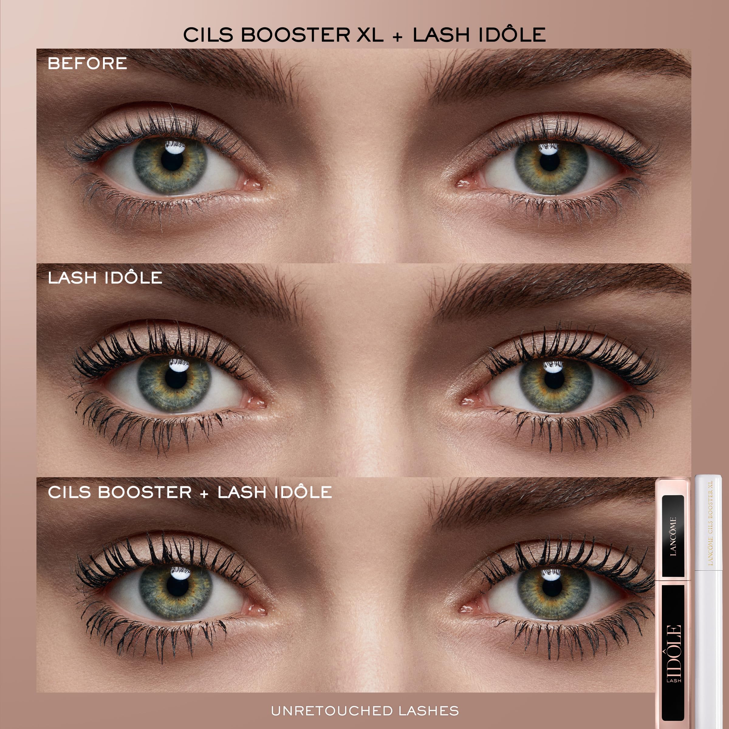 Lancôme Mascara Gift Set - Full Size Lash Idôle, Monsieur Big, Définicils & Cils Booster - Limited Edition Volumizing & Lengthening Mascara Trio for Dramatic Lashes - Perfect for Weddings, Parties & Special Occasions
