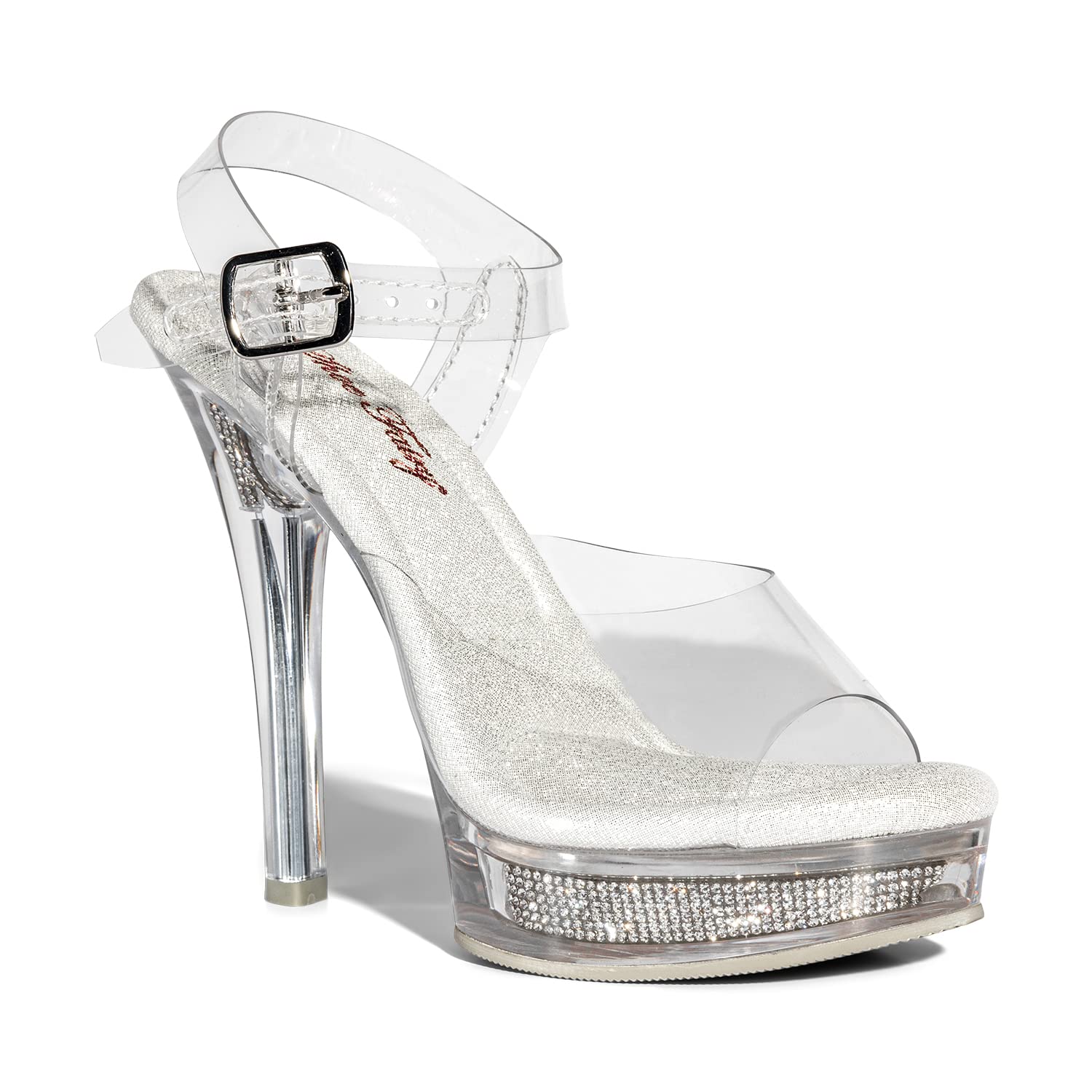 Clear Bikini Fitness Competition Heels - Bodybuilding, Bridal, Pageant, Dance Shoes - Transparent Lucite High Heels for Women - Perfect for Stage Performances, Photo Shoots & Special Events
