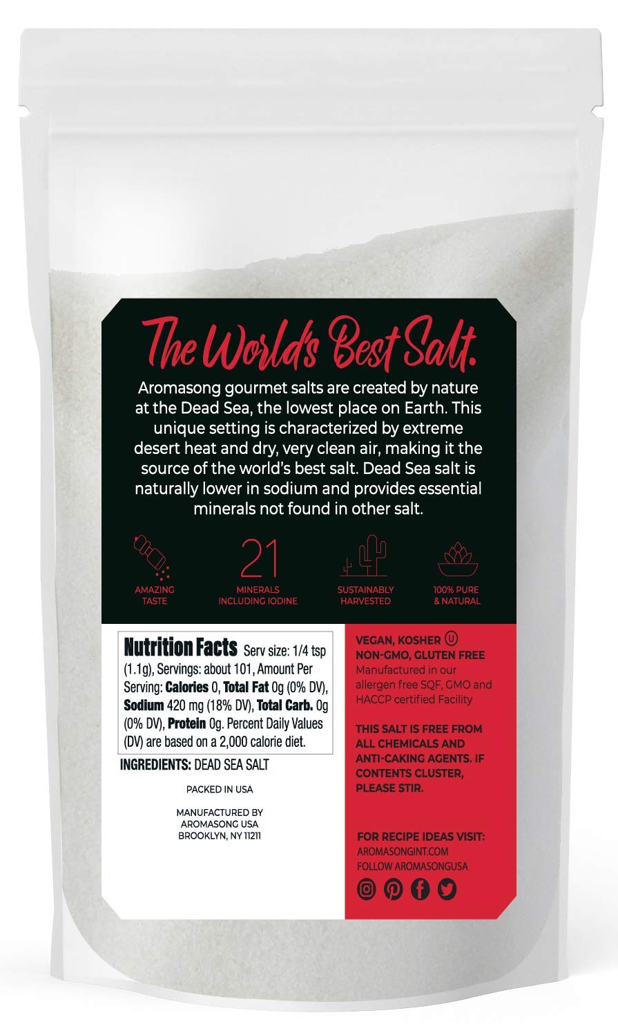 Aromasong 100% Natural & Pure Coarse Sea Salt, 2.43 lb (1.1 kg) - Refill for Salt Grinders, Cooking, Seasoning & Gourmet Dishes | Ideal for Steak, Seafood, Salads & Homemade Bread