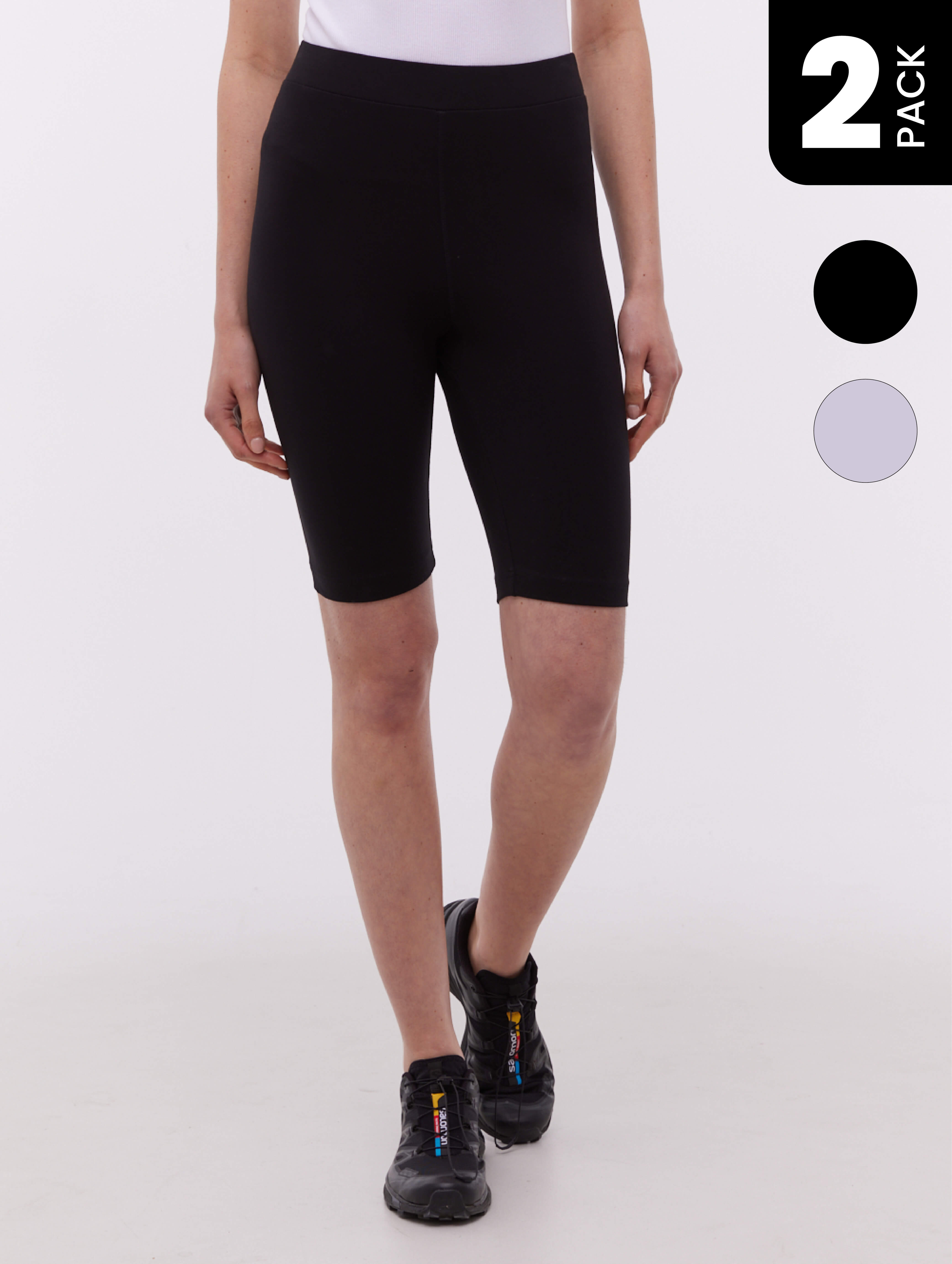 Deavi Women's High Waist Bike Shorts 2 Pack - Breathable & Moisture Wicking Cycling Shorts for Workout, Running, Yoga & Outdoor Activities
