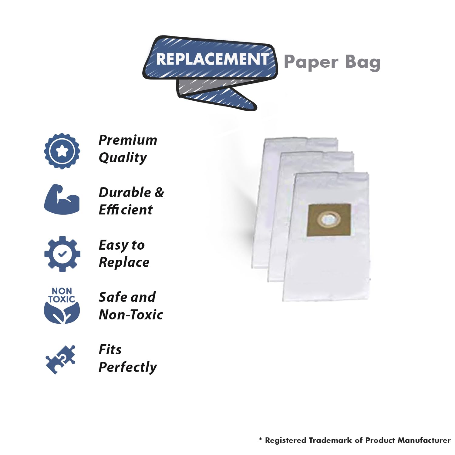 Dirt Devil RO-1400 Vacuum Bags 3pk - Replacement for Part 9597 - for Home Cleaning