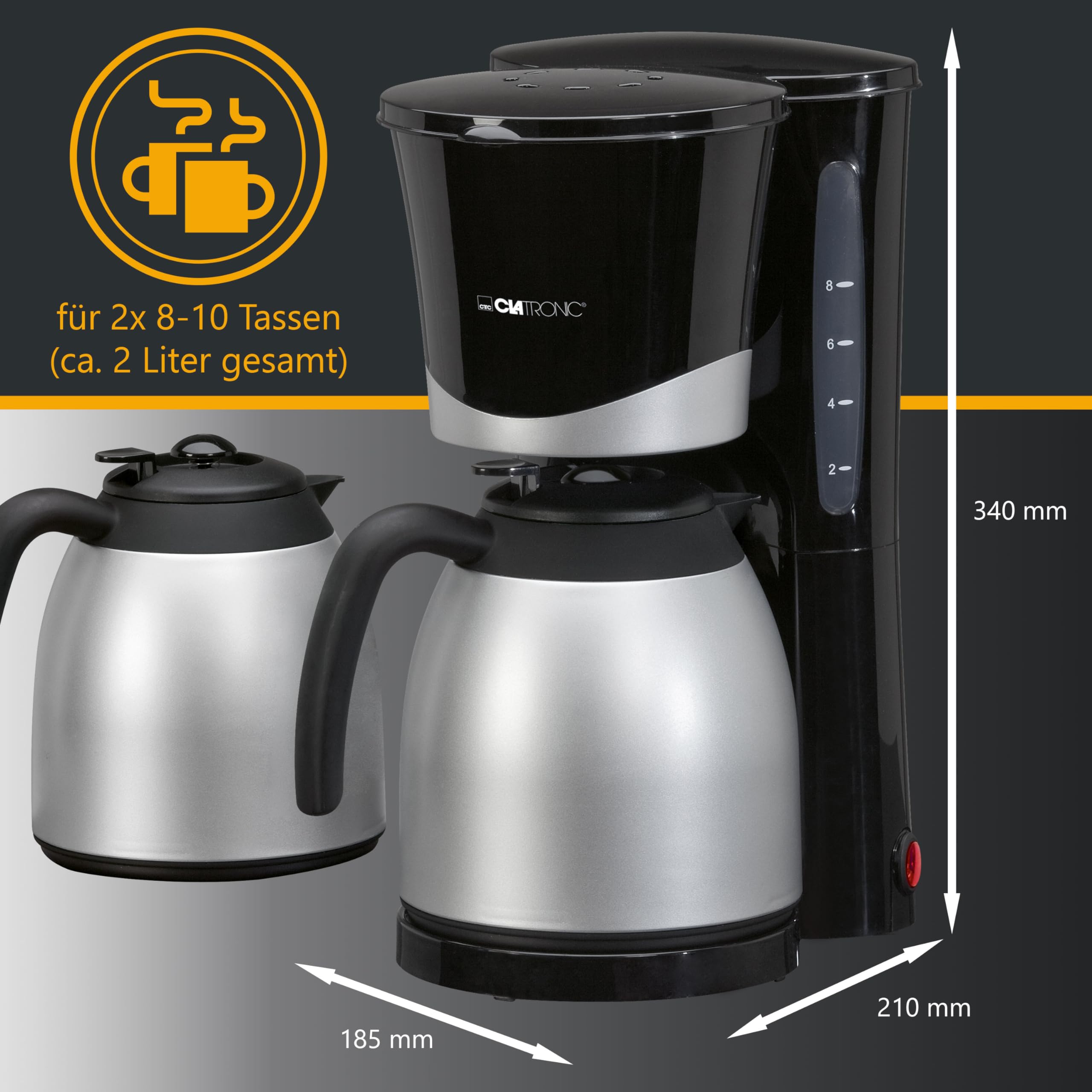Premium Coffee Machine with Glass Flask KA 3328 - Perfect for Home, Office & Restaurant Use