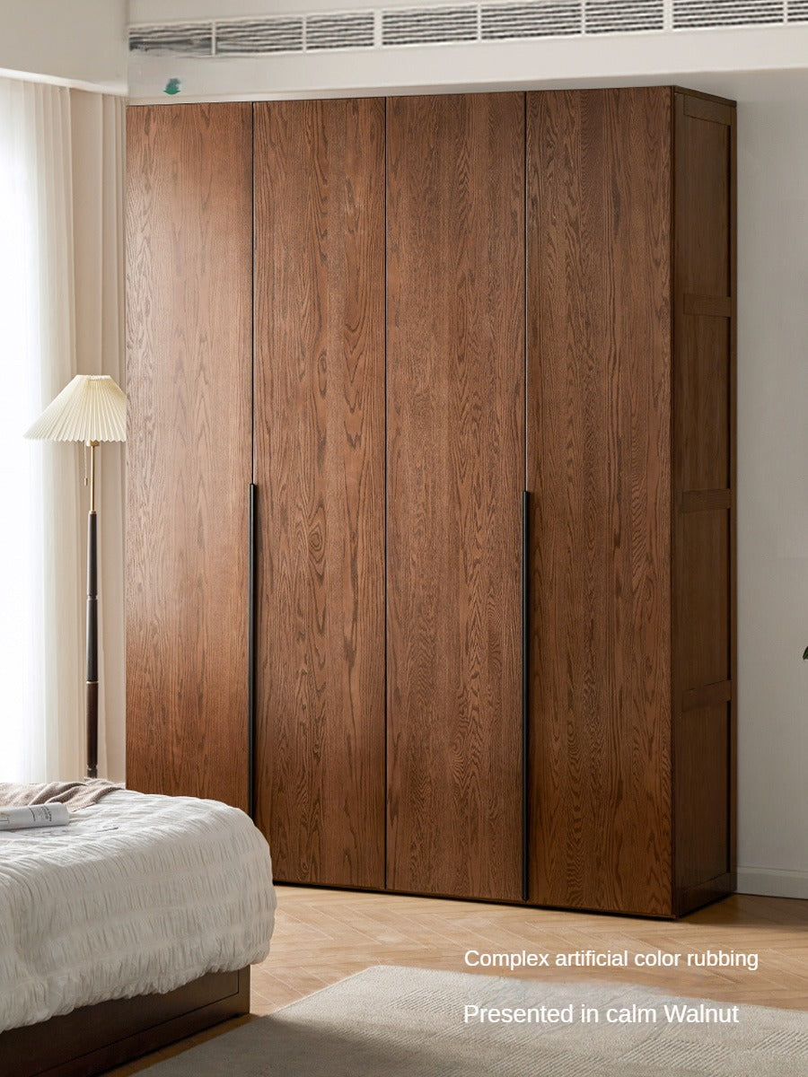 Solid Oak Wood Wardrobe - Spacious & Durable Closet Organizer for Bedroom, Living Room, or Walk-In Closet Storage