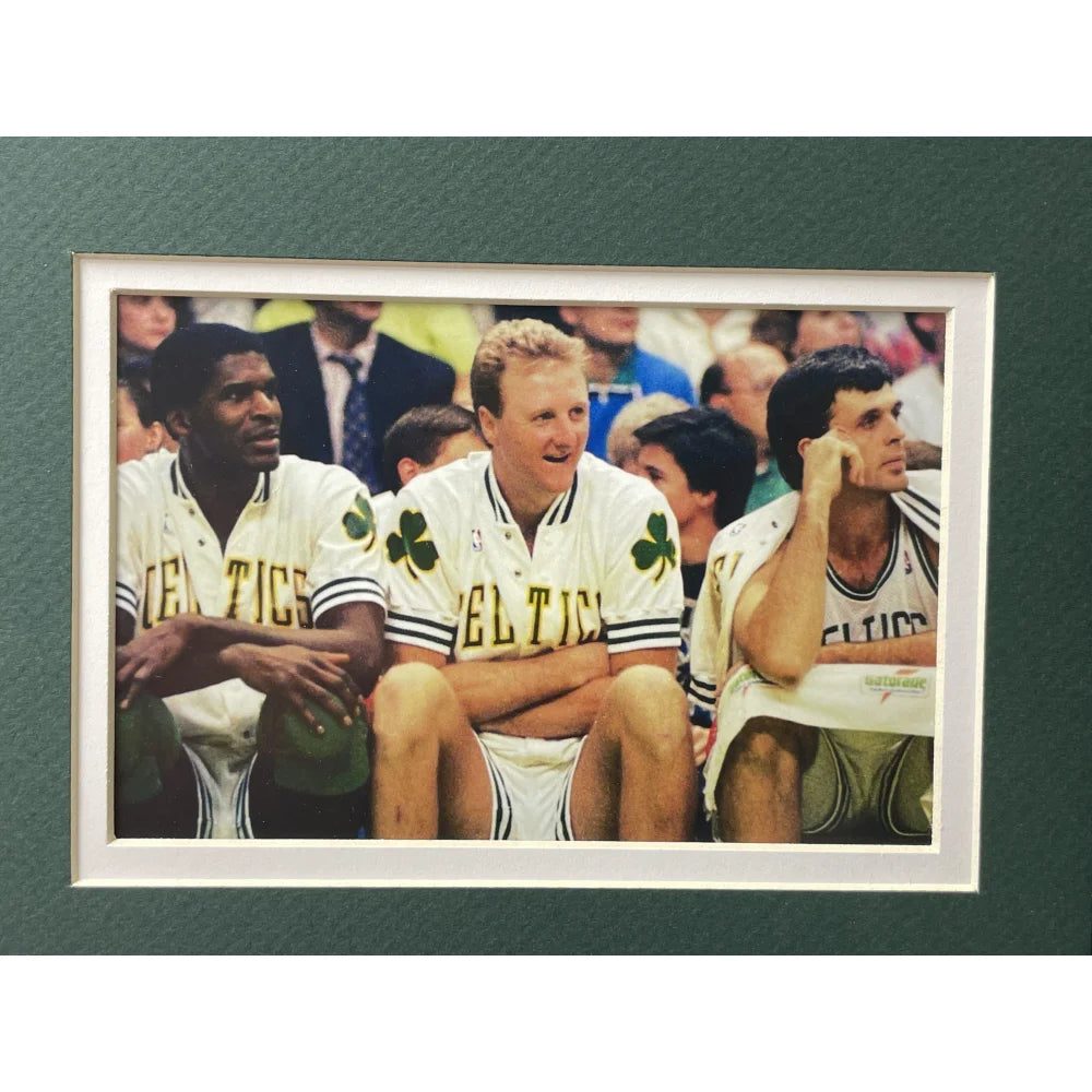 Boston Celtics Fan License Plate Framed Collage - Russell, Bird & Auerbach Memorabilia - Perfect for Man Cave, Sports Bar & Celtics Fan Gifts