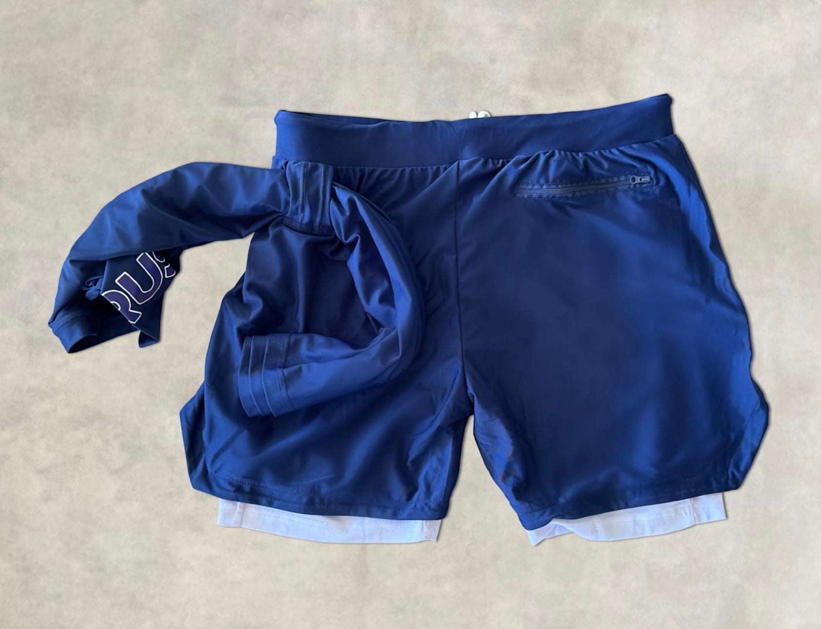 Cerus Navy 2-in-1 Running Shorts with Built-in Liner - Moisture Wicking Athletic Shorts for Men - Perfect for Gym, Jogging & Outdoor Activities