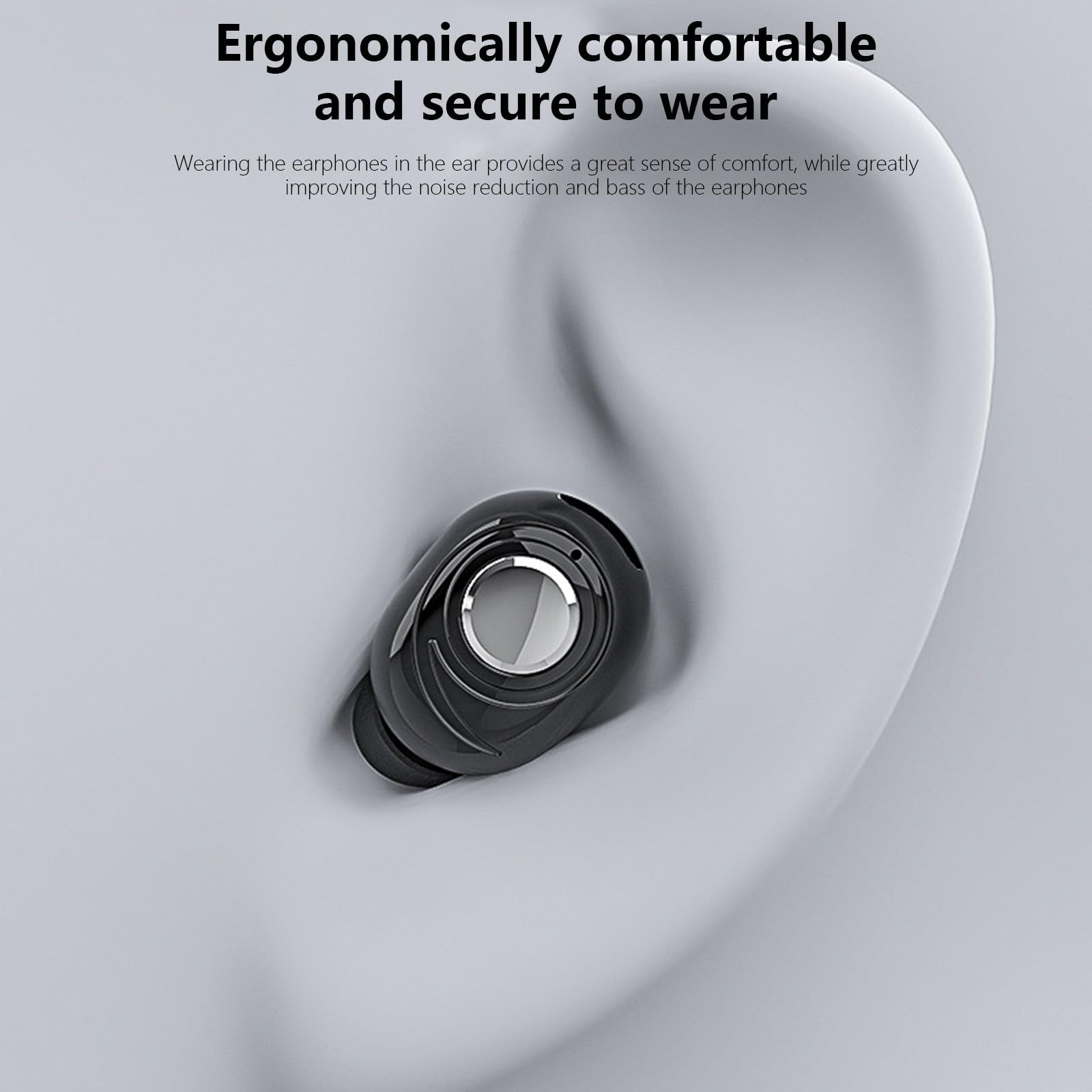 Premium Active Noise Cancelling Wireless Earbuds Bluetooth 5.0 - True Wireless in-Ear Headphones with ENC, IPX5 Waterproof, 30H Playtime for Work, Sleep, Sports & Travel (Black) - Perfect for Commuting, Gym Workouts and Relaxation