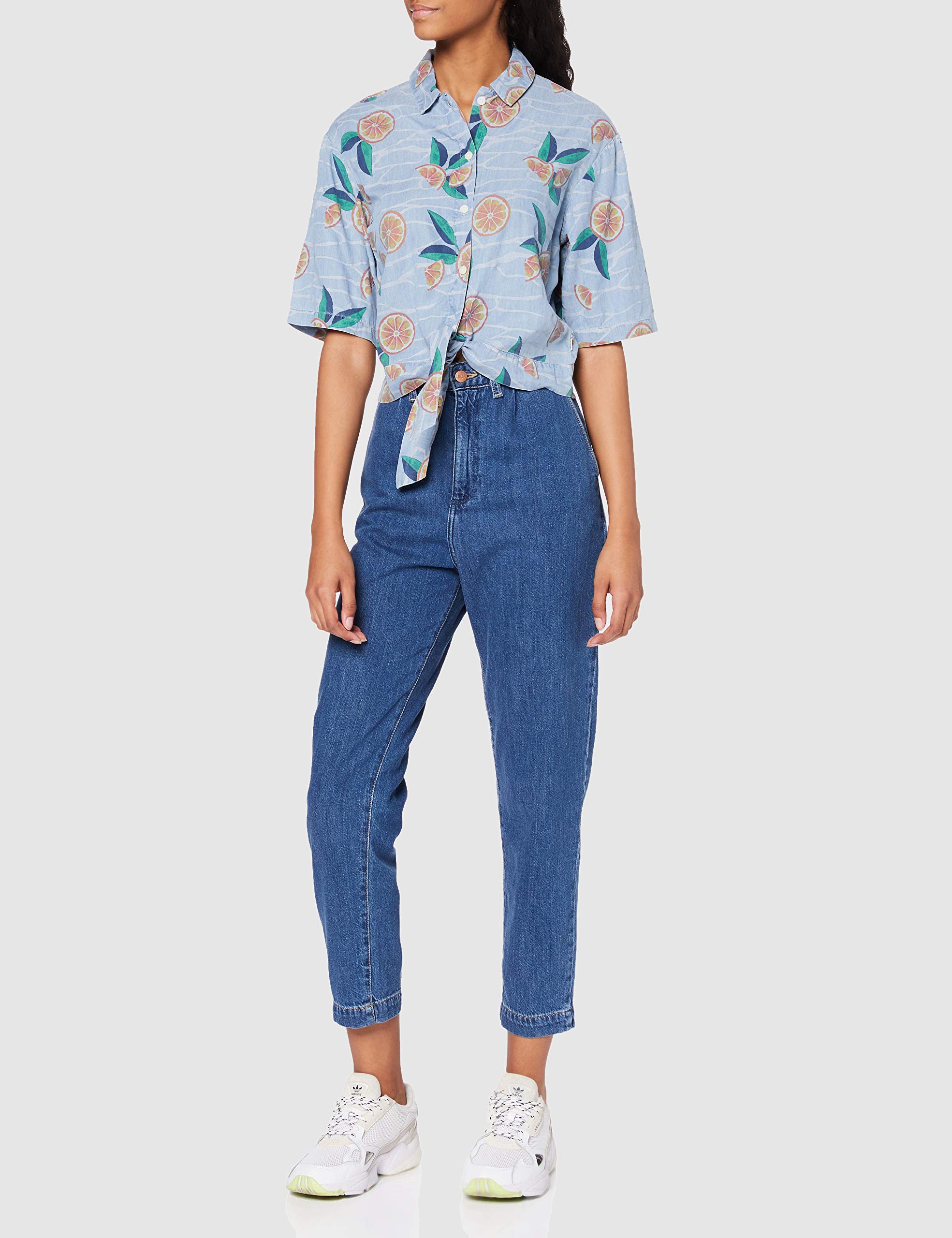 Wrangler Women's Mom Fit Chino Jeans - Comfortable High Waisted Stretch Pants for Casual Wear & Everyday Outfits