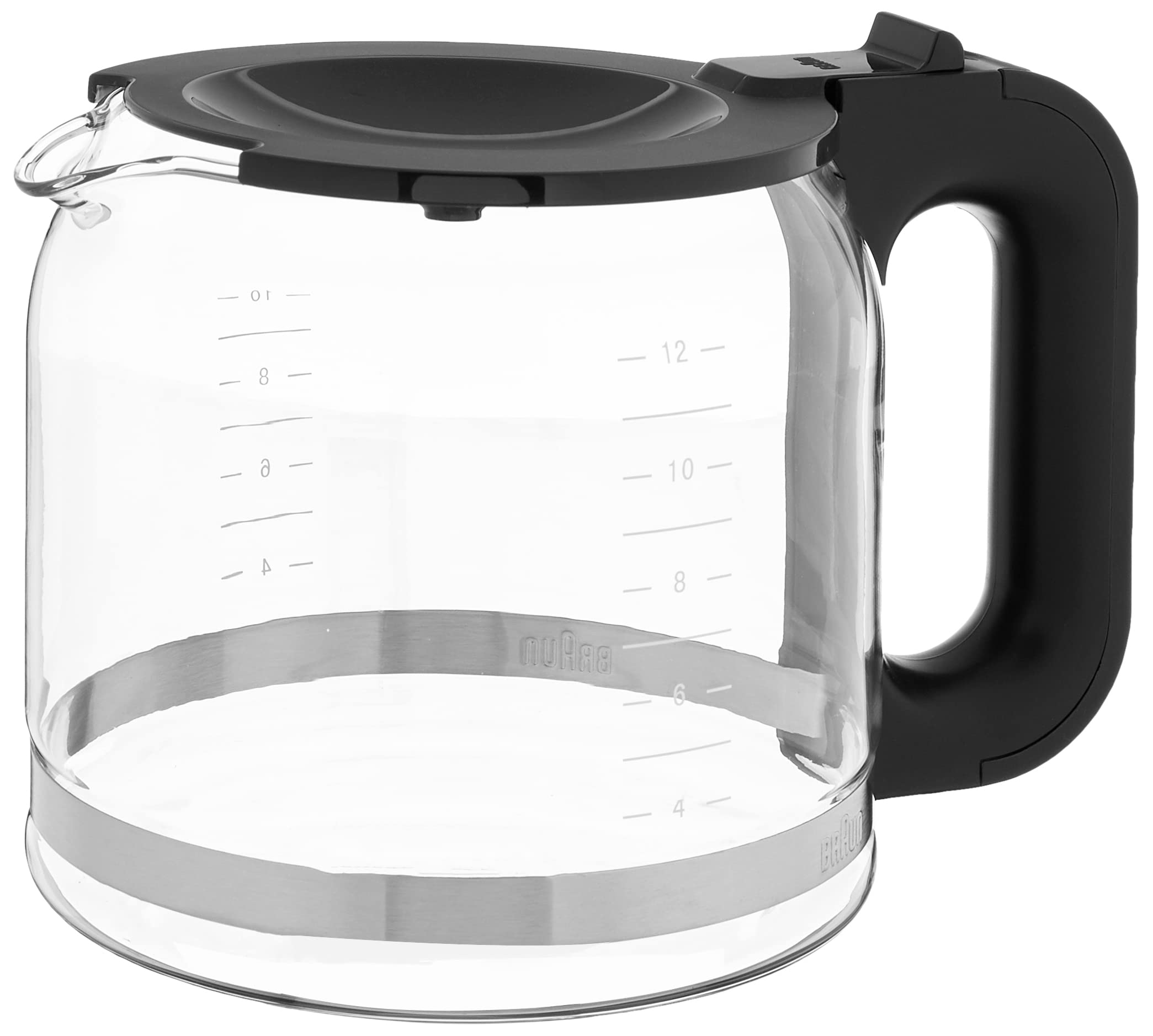 Braun BRSC005 Replacement Carafe for Braun Coffee Maker - 12 Cup Glass Carafe with Lid - Clear Coffee Pot for Braun BrewSense, MultiServe & Other Models - Perfect for Home, Office & Restaurants