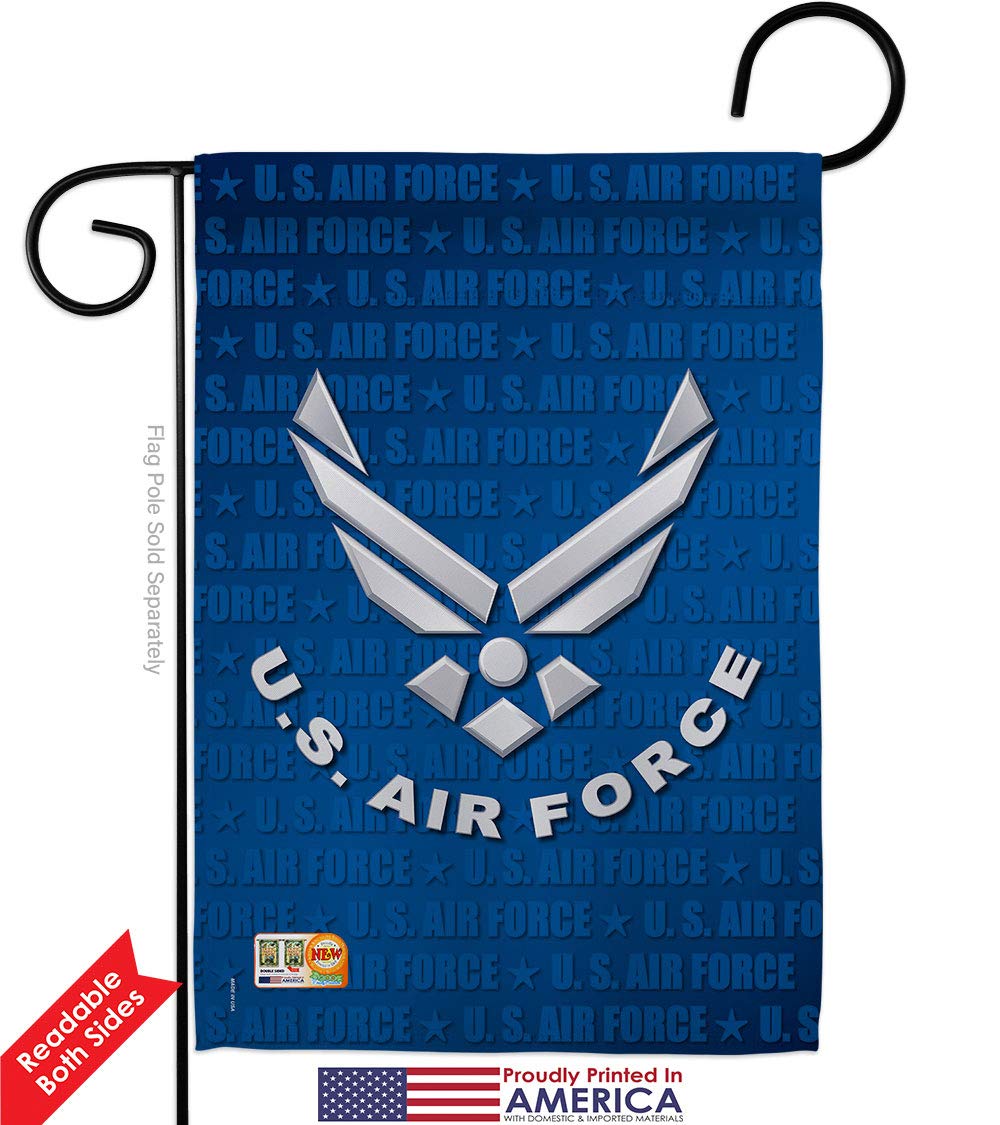 US Air Force Garden Flags Kit - Double-Sided 28x40 Inch Military Yard Banner - Armed Forces USAF Veteran Retiree Decorative Gift - Made in USA - Perfect for Patriotic Home Decor & Military Appreciation Events