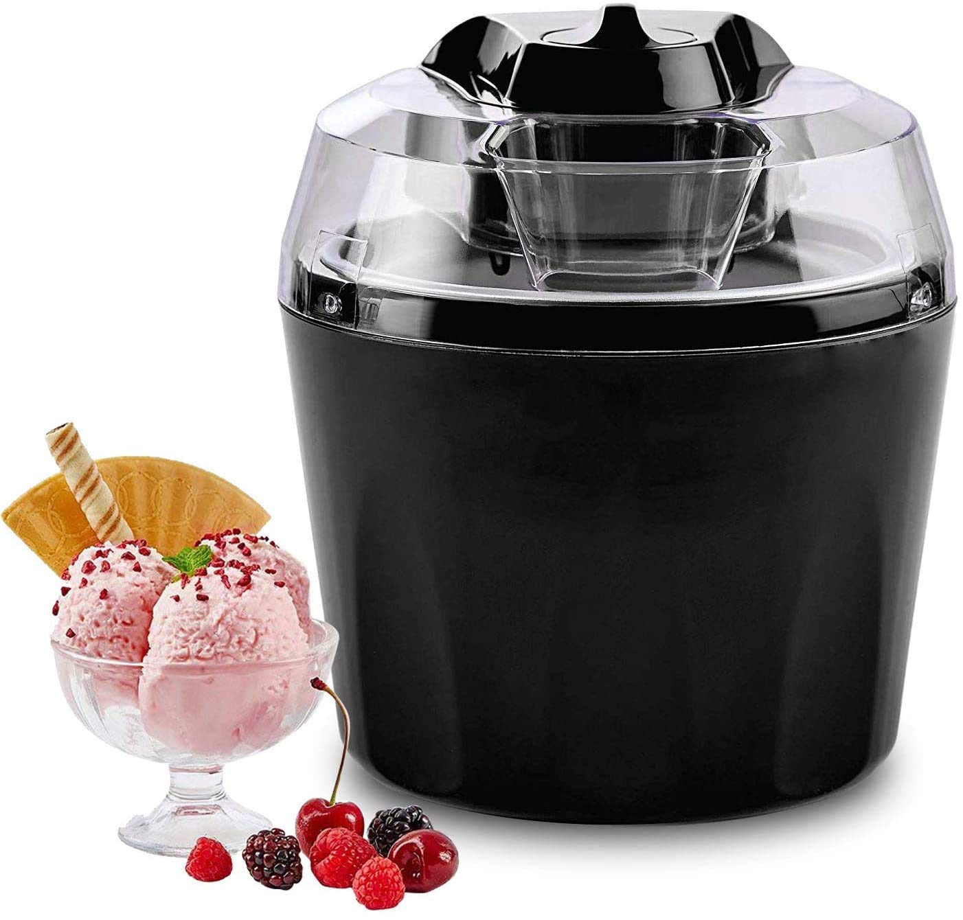 IW.HLMF Ice Cream Maker Machine with Removable Mixing Unit & Double-Walled Freezer Container - Adjustable 30-Min Timer for Homemade Ice Cream, Gelato, Sorbet - Perfect for Parties, Family Gatherings & Summer Treats