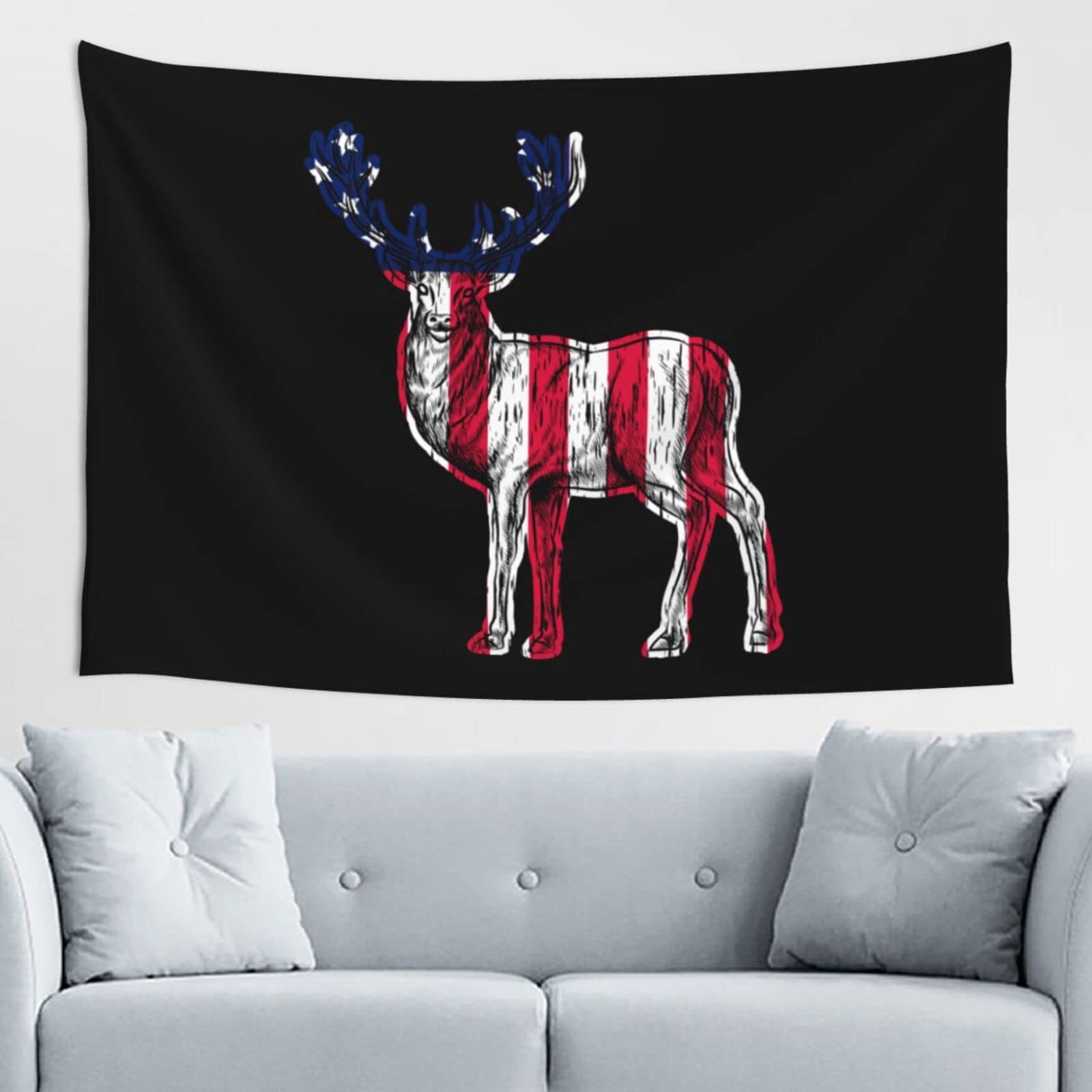 IMEEGIEN American Deer Tapestry Wall Hanging - 60x40 Inches Bohemian Nature Decor for Living Room, Bedroom, Dorm - Perfect for Home Decor, Aesthetic Room Makeover & Cozy Wall Art