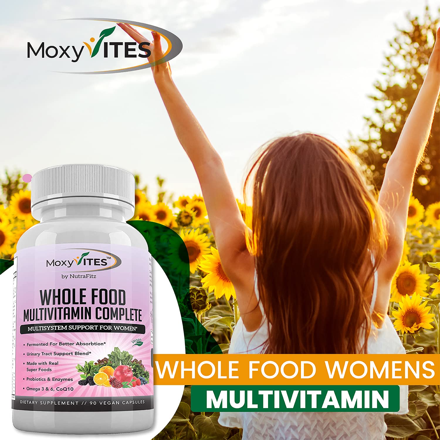Best Organic Multivitamin for Women with Iron - 44 Whole Food & Fermented Nutrients - Daily Vegan Vitamin Supplement for Complete Multisystem Support - 90 Non-GMO Capsules - Boost Energy & Immunity for Active Lifestyles, Pregnancy, and Post-Workout Recovery
