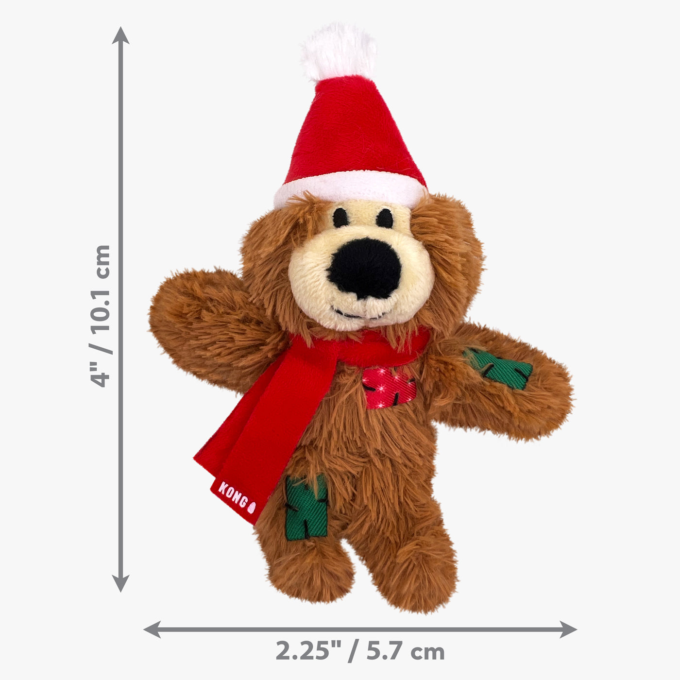 KONG Holiday Softies Bear Assorted - Durable Dog Chew Toy for Aggressive Chewers, Christmas Stocking Stuffer for Pets, Interactive Play & Training Reward for Puppies & Dogs