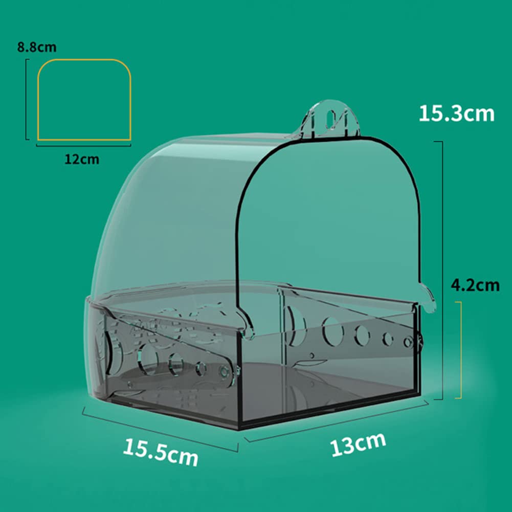 **Large Transparent Plastic Bird Bath Box - Hanging Shower Tub for Parrots, Parakeets & Cage Birds | Perfect for Cage Cleaning, Pet Grooming & Bird Bathing**