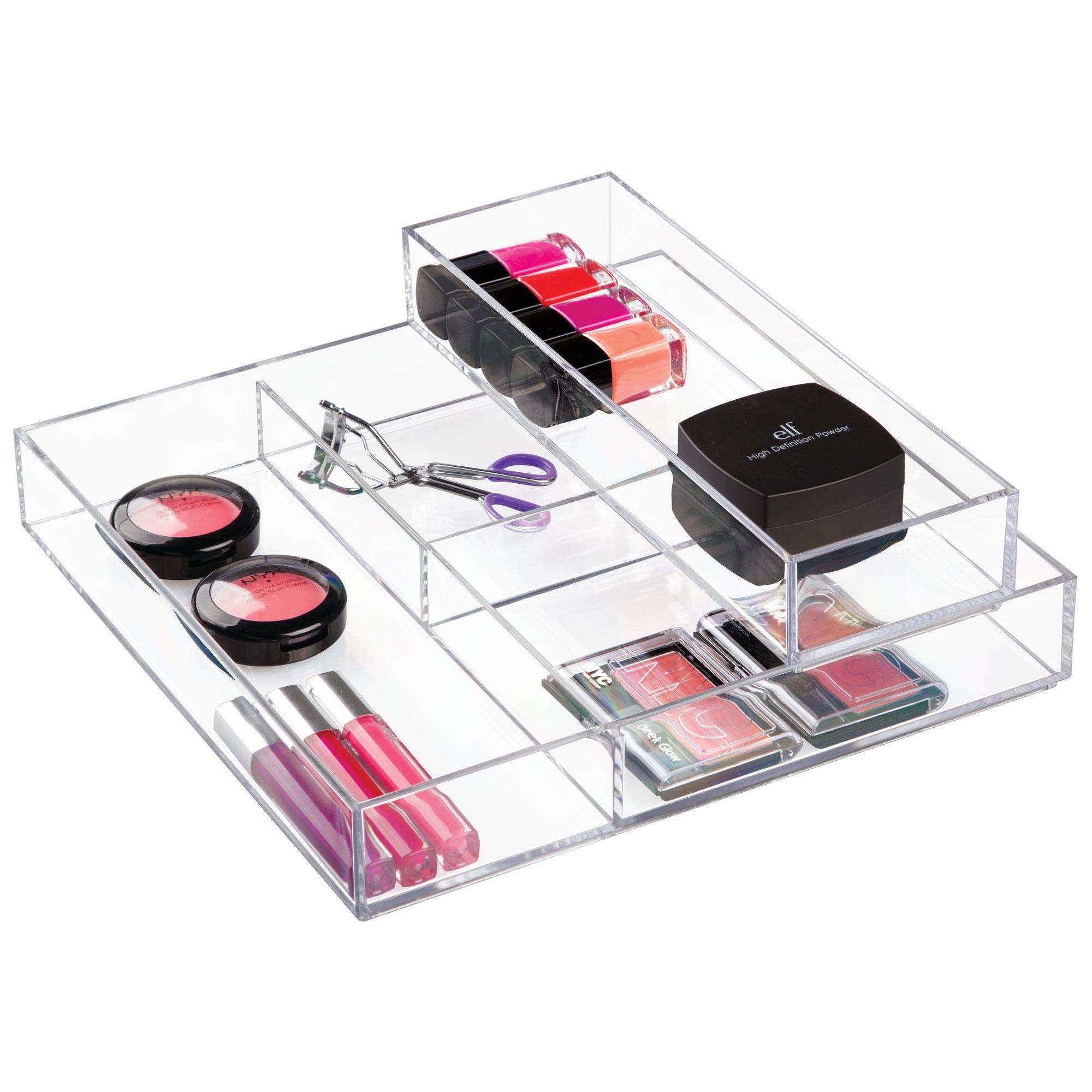 iDesign Clarity Plastic Divided Organizer Tray - 12