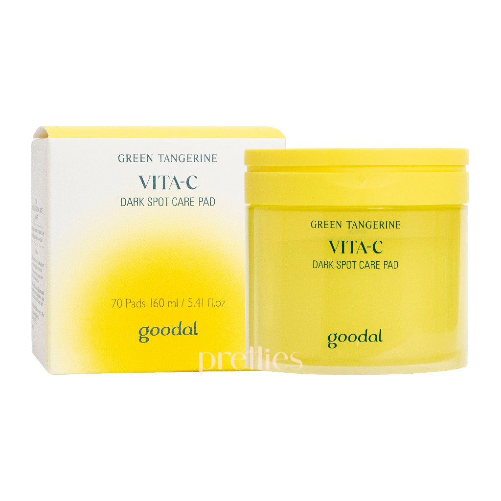 Goodal Green Tangerine Vita C Dark Spot Care Pad 70pcs - Brightening Exfoliating Pads for Face with Vitamin C - Korean Skincare for Hyperpigmentation & Uneven Skin Tone - Perfect for Night Routine & Travel Skincare (680178)