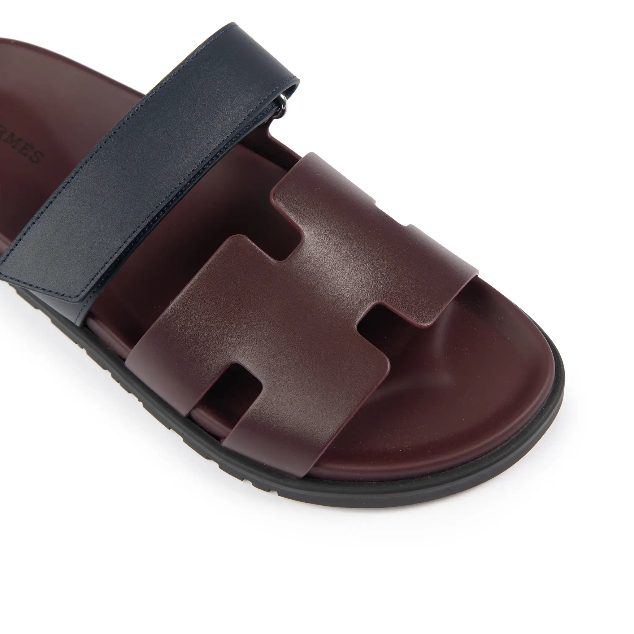 Hermès Paris Chypre Sandals - Genuine Calfskin Leather Burgundy Women's Luxury Slides | Perfect for Summer Vacations, Beach Getaways & High-End Fashion Outfits