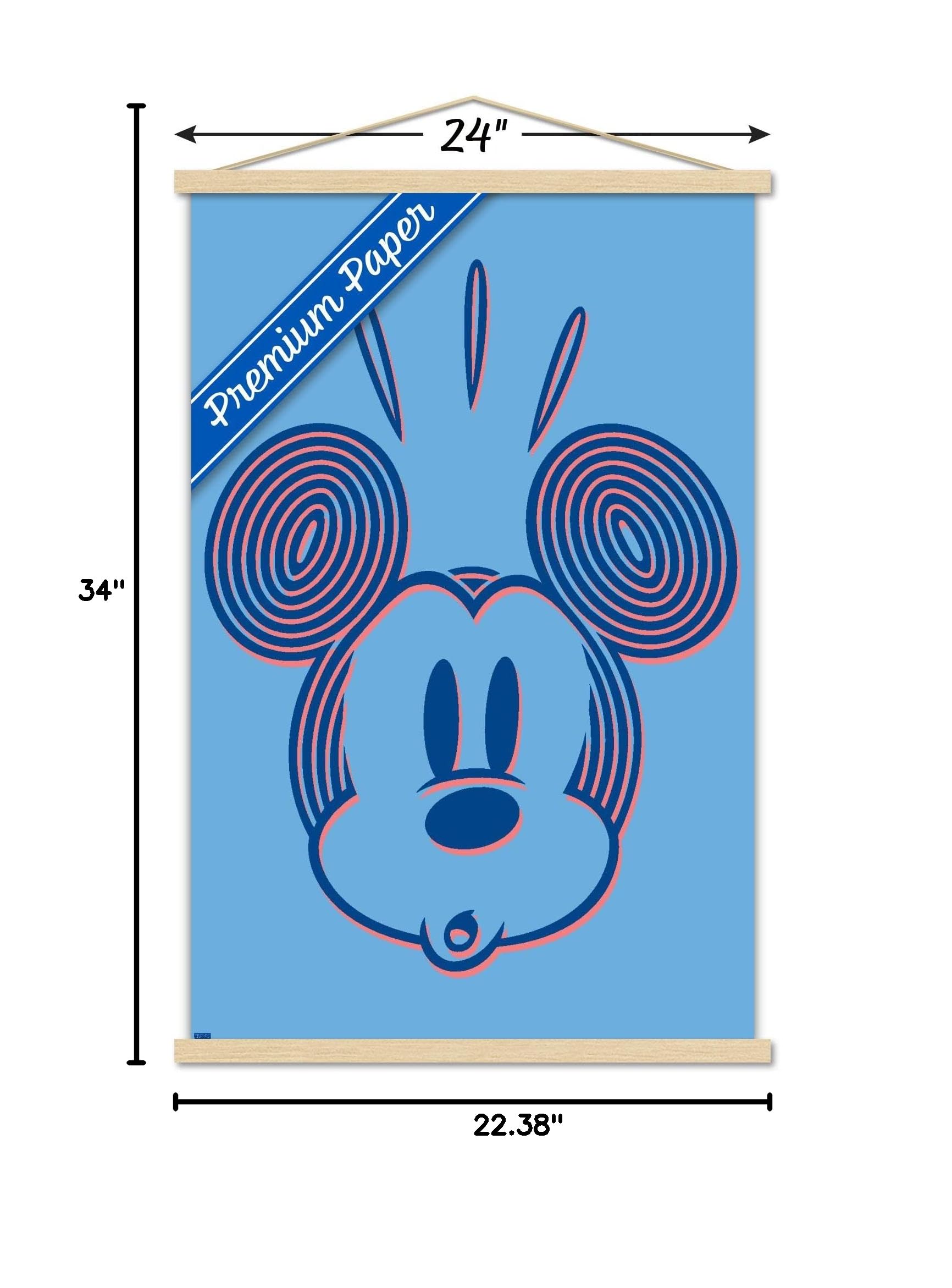 Disney Mickey Mouse Wall Poster with Magnetic Frame - Trendy Home Decor for Living Room, Bedroom & Office