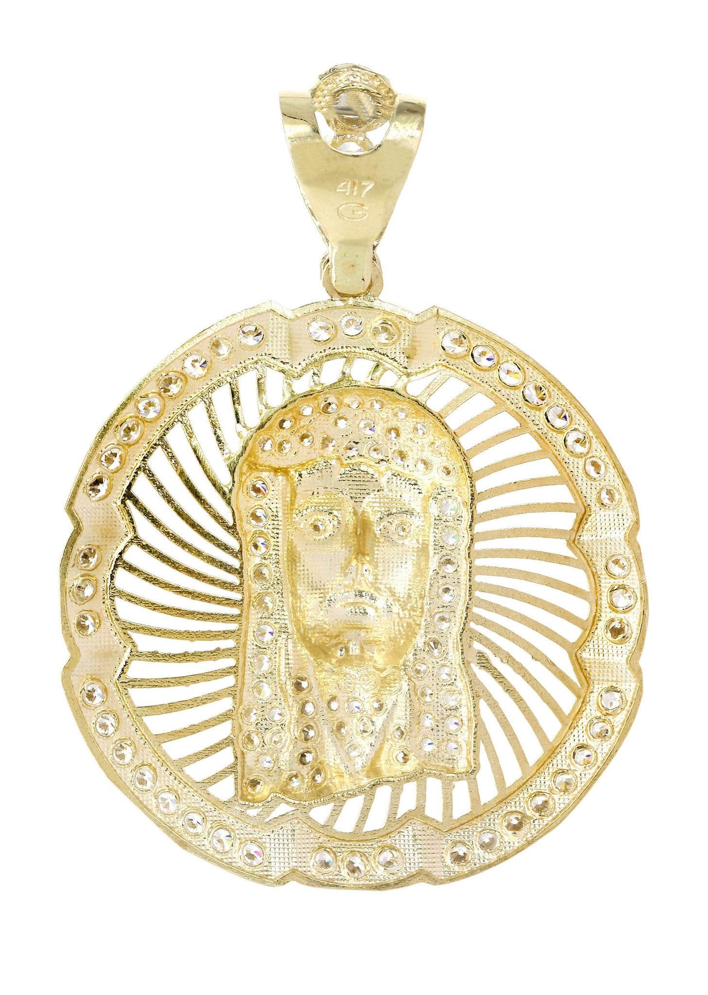 10K Gold Jesus Piece Pendant Necklace - 10.4 Grams Solid Gold Religious Jewelry for Men & Women - Perfect for Church, Gifts & Everyday Wear