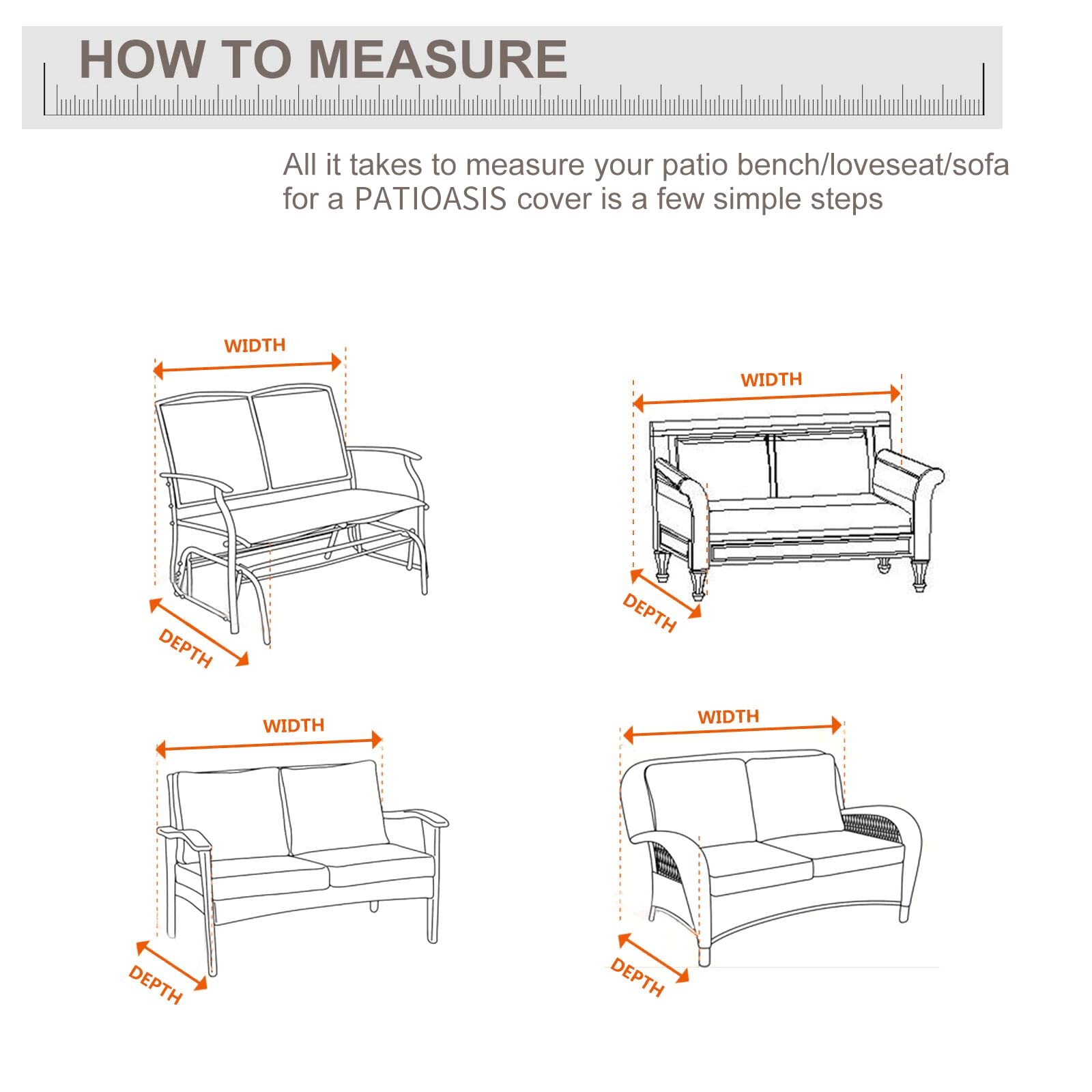 96''L x 40''W x 35''H Waterproof Outdoor Sofa Cover - UV-Resistant & Fade-Proof Patio Furniture Protection for Loveseat - Perfect for Backyard, Deck, and Garden Use
