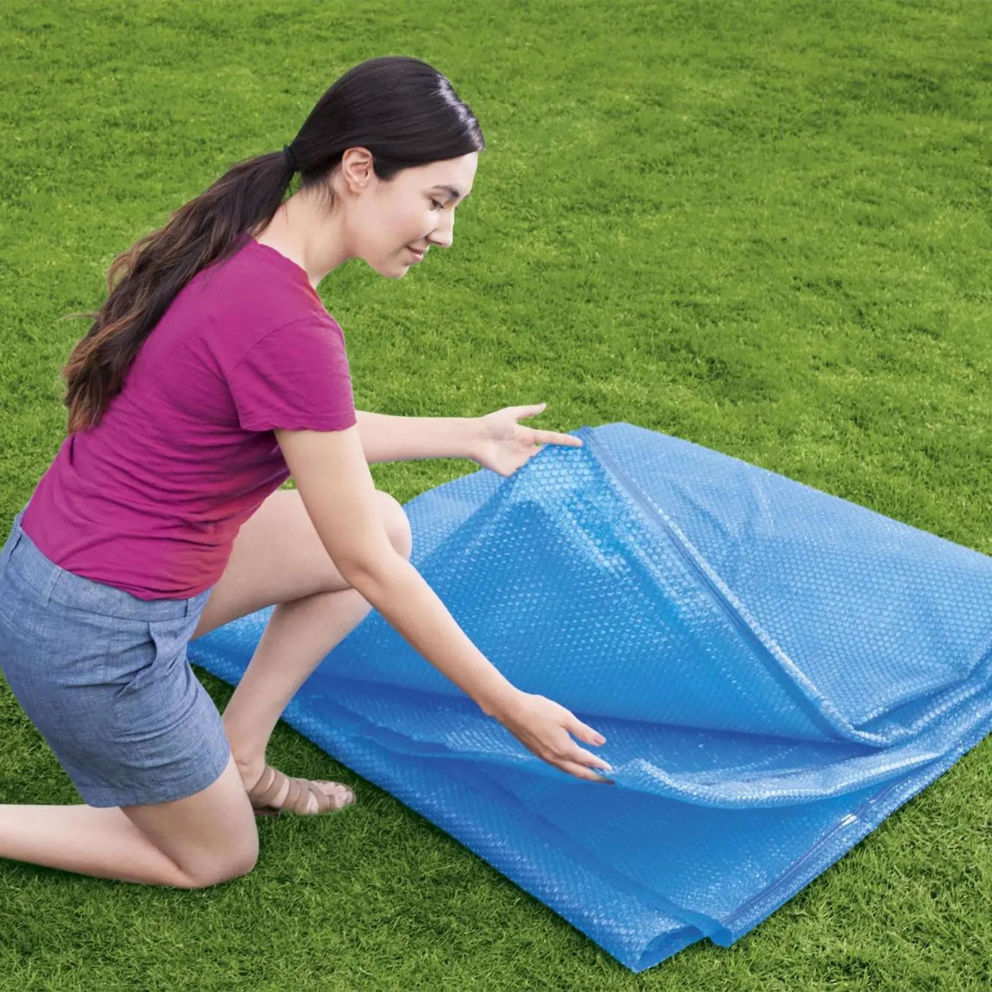 Bestway Flowclear 15ft Round Solar Pool Cover for Above Ground Pools - Blue, Fits 16ft Diameter Pools | Maintains Water Temperature & Reduces Evaporation | Perfect for Summer Swimming & Energy Savings