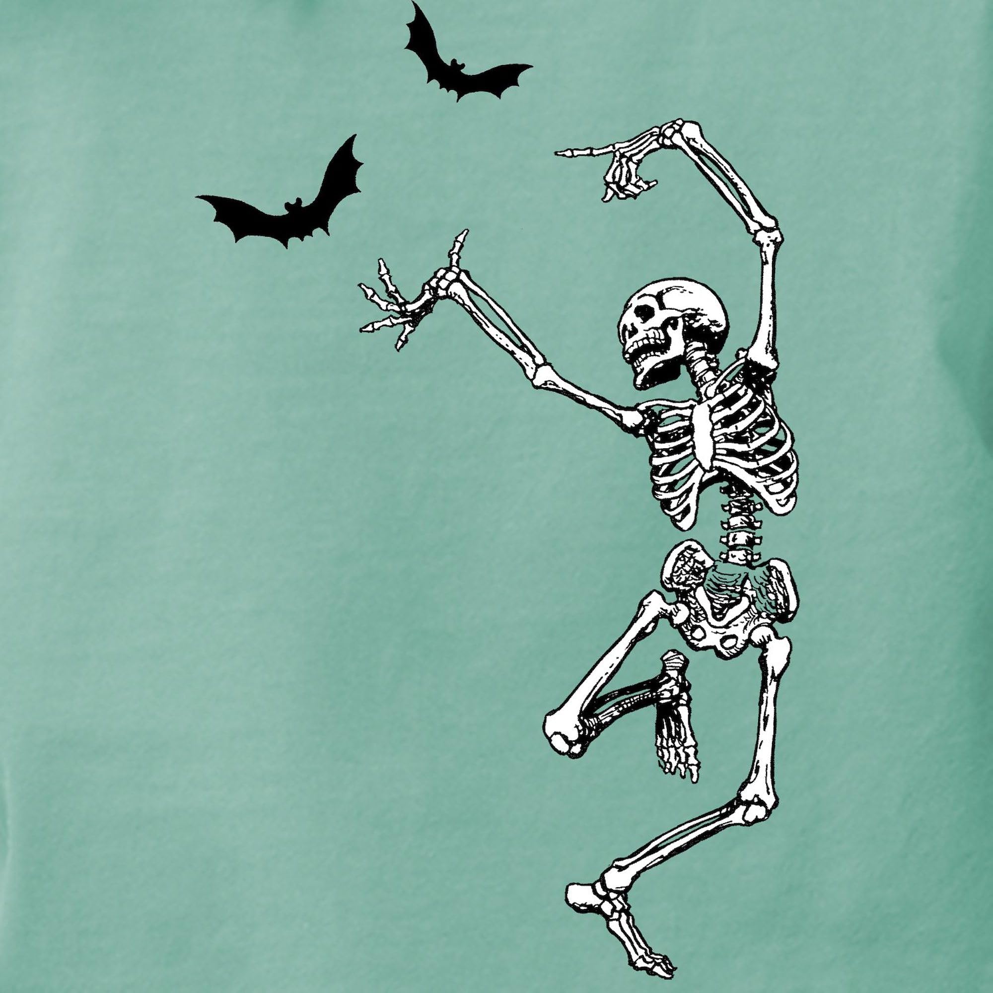 Dancing with The Bats Skeleton T-Shirt for Women | Comfort Colors Cotton Tee | Halloween Party, Goth Fashion & Casual Wear